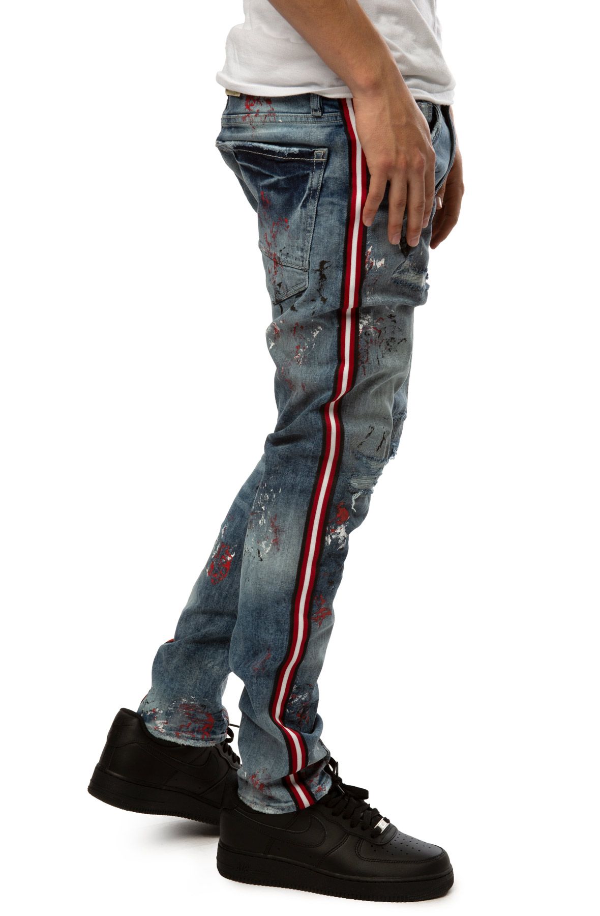 BRIAN BROTHERS Sean Striped Jeans JM3441-CARMINE Shiekh