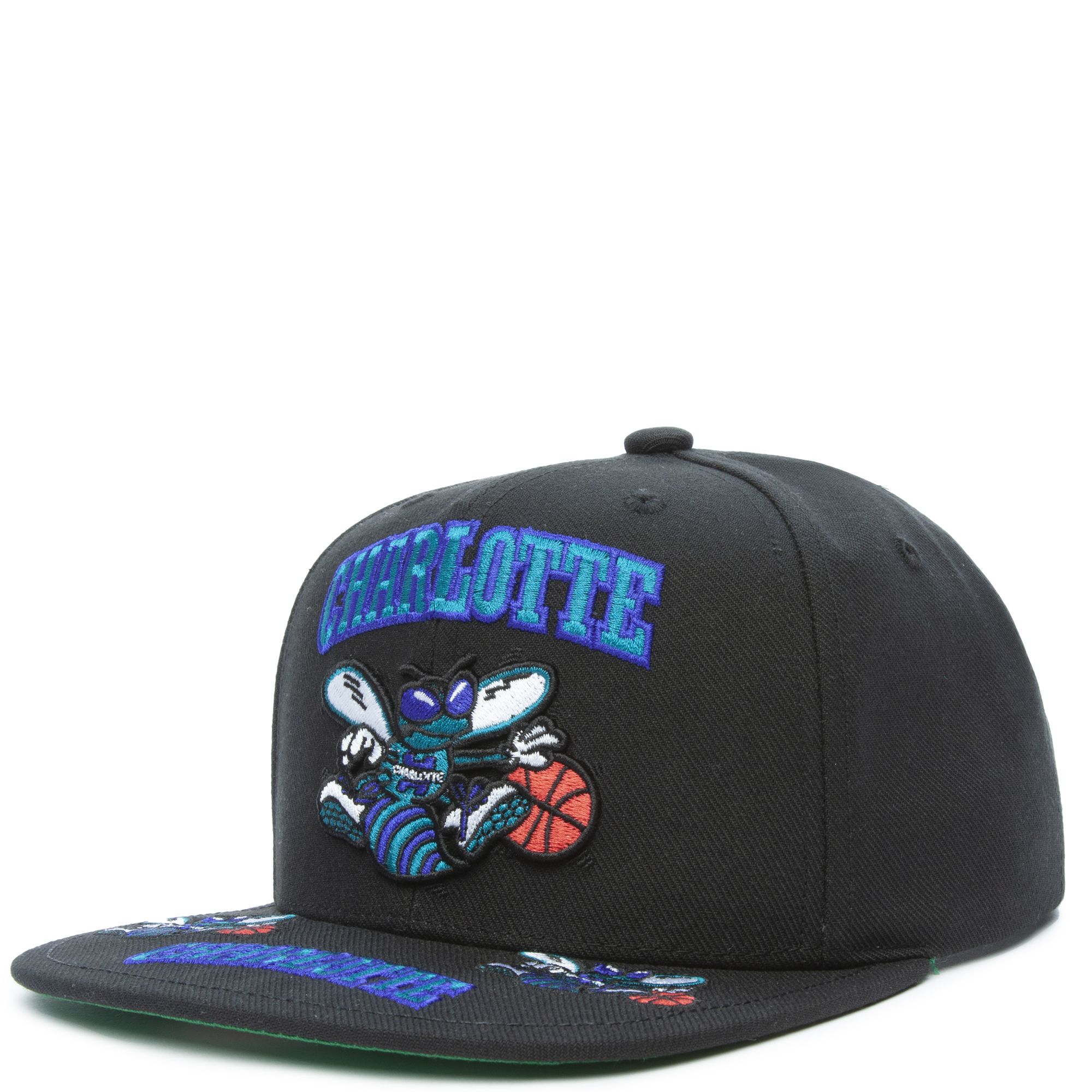 New Era Mitchell & Ness Charlotte Hornets Draft Day Snapback Hat White/Teal  Men's - FW21 - US
