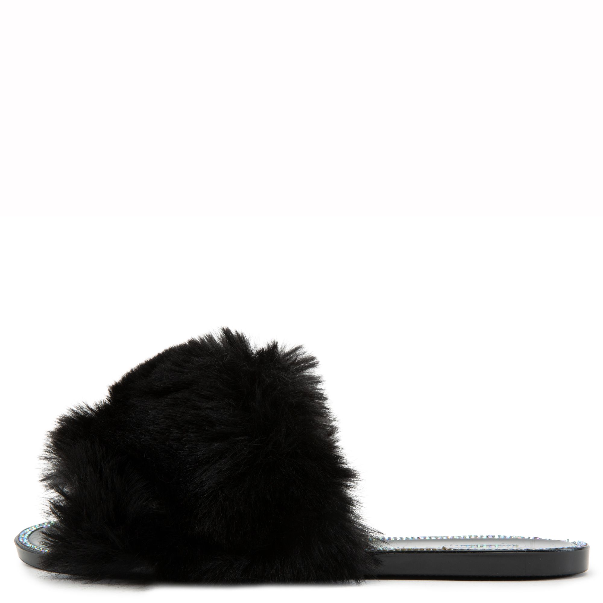 SHIEKH Jelly20 Flat Fur Sandals JELLY20SKBLK Shiekh