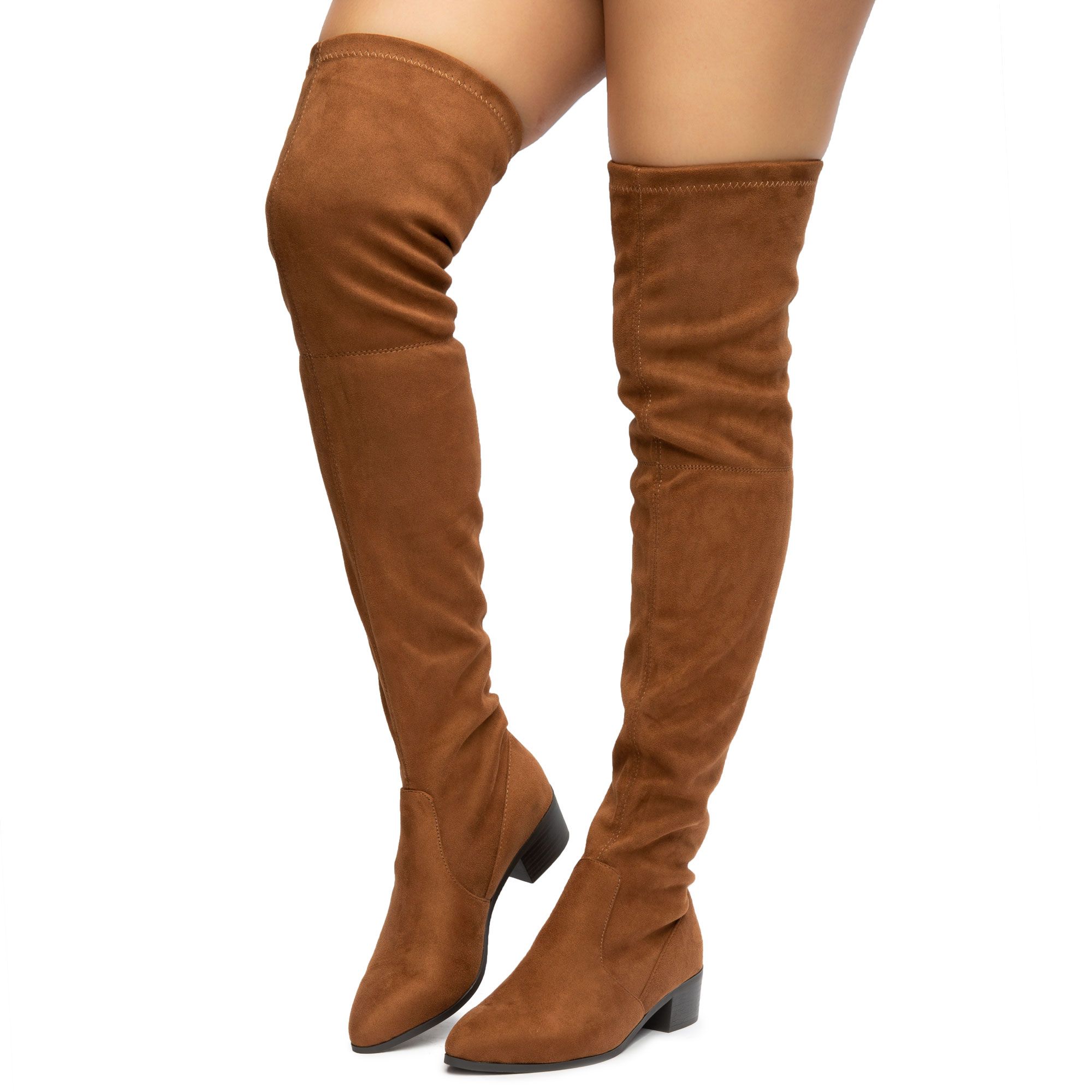 over the knee boots chestnut