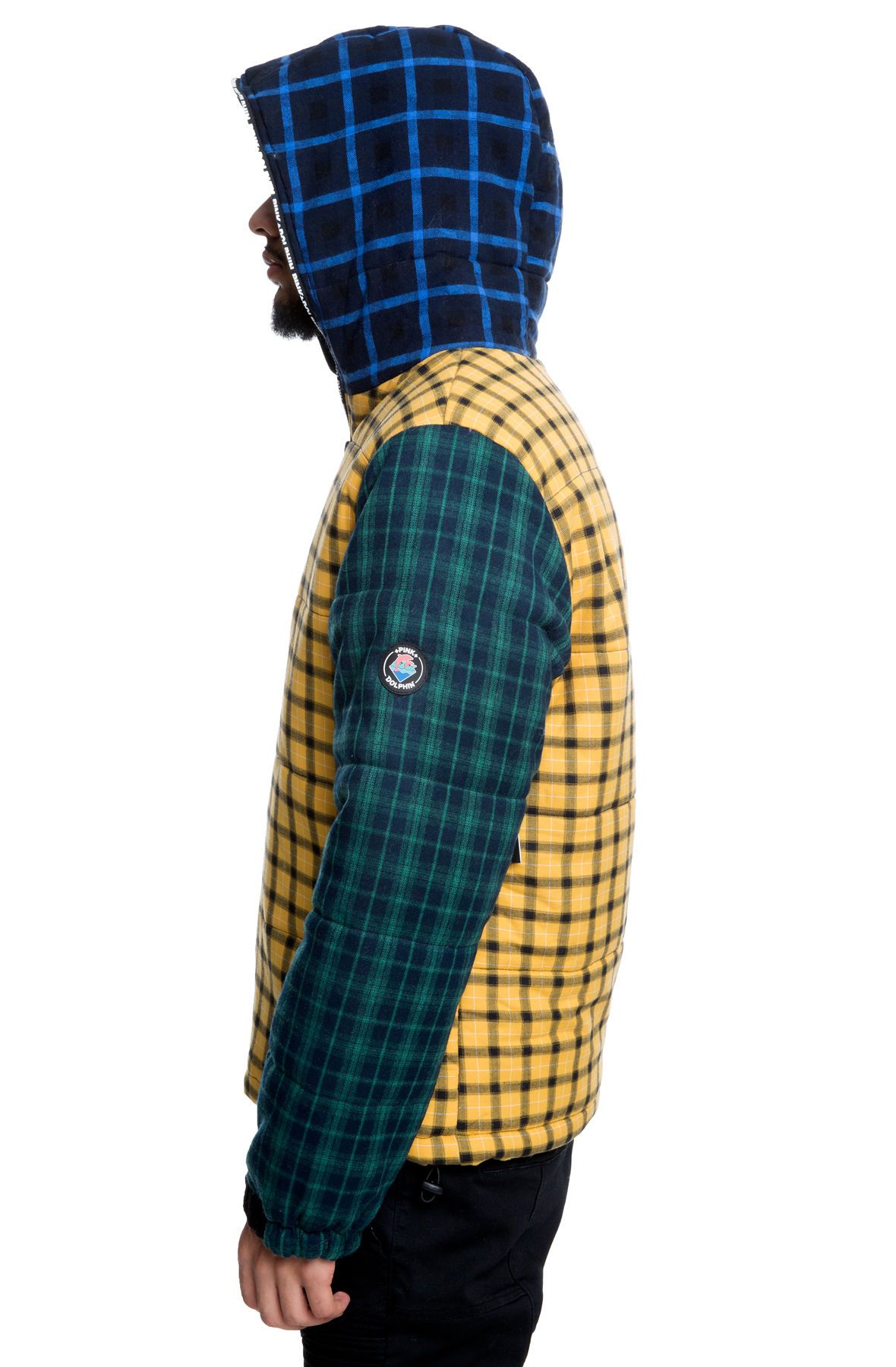 PINK DOLPHIN The Triple Plaid Puffer in OH11805TPJMU - Shiekh