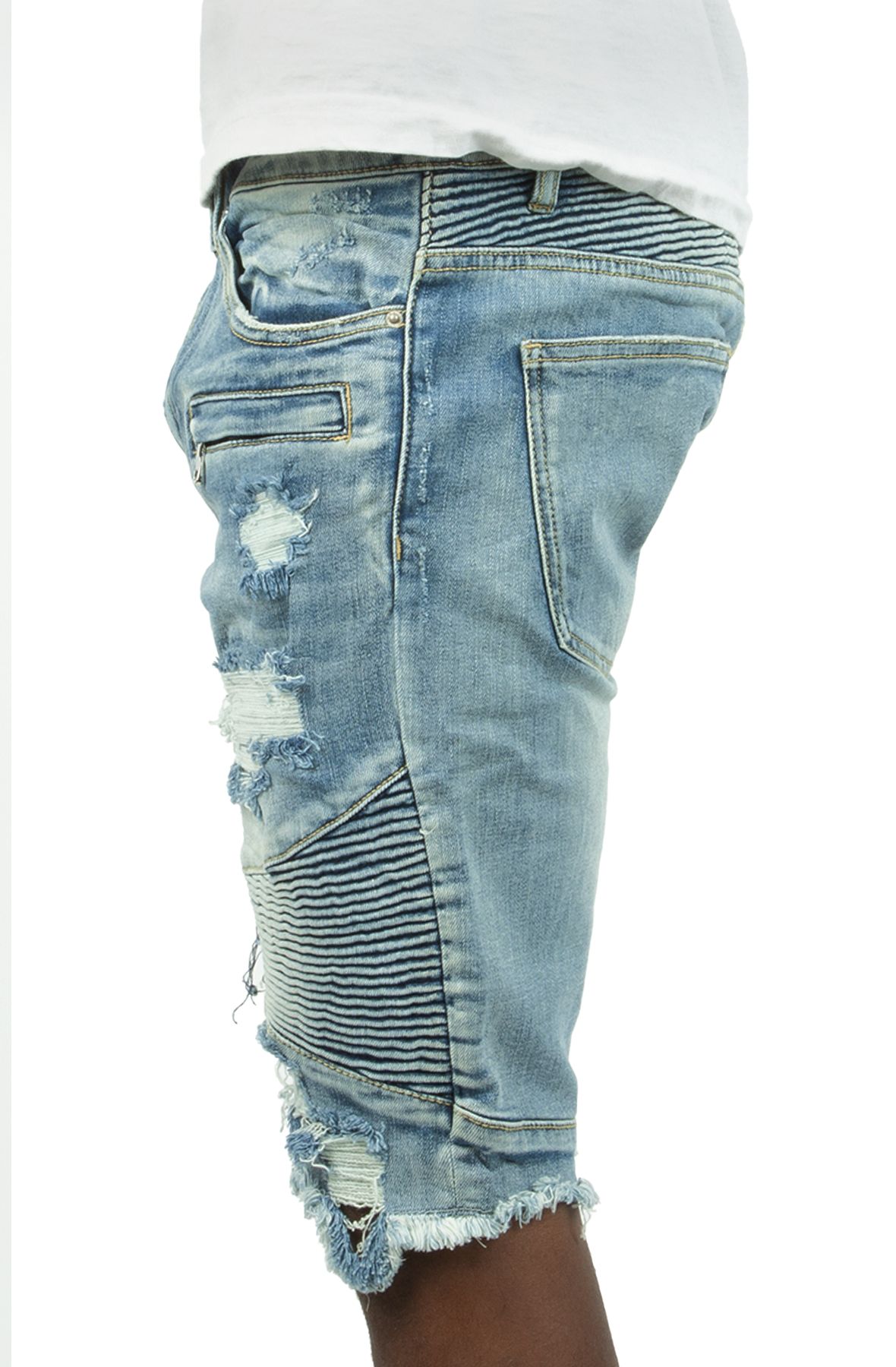 EMBELLISH Ursus Cut Off Denim Short EMBSP222107 Shiekh