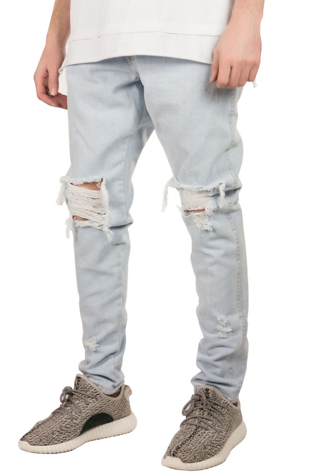 aktivitet give Åben ENSLAVED The Ripped Tapered Denim Jeans in 1TAPBIW-BIN - Shiekh
