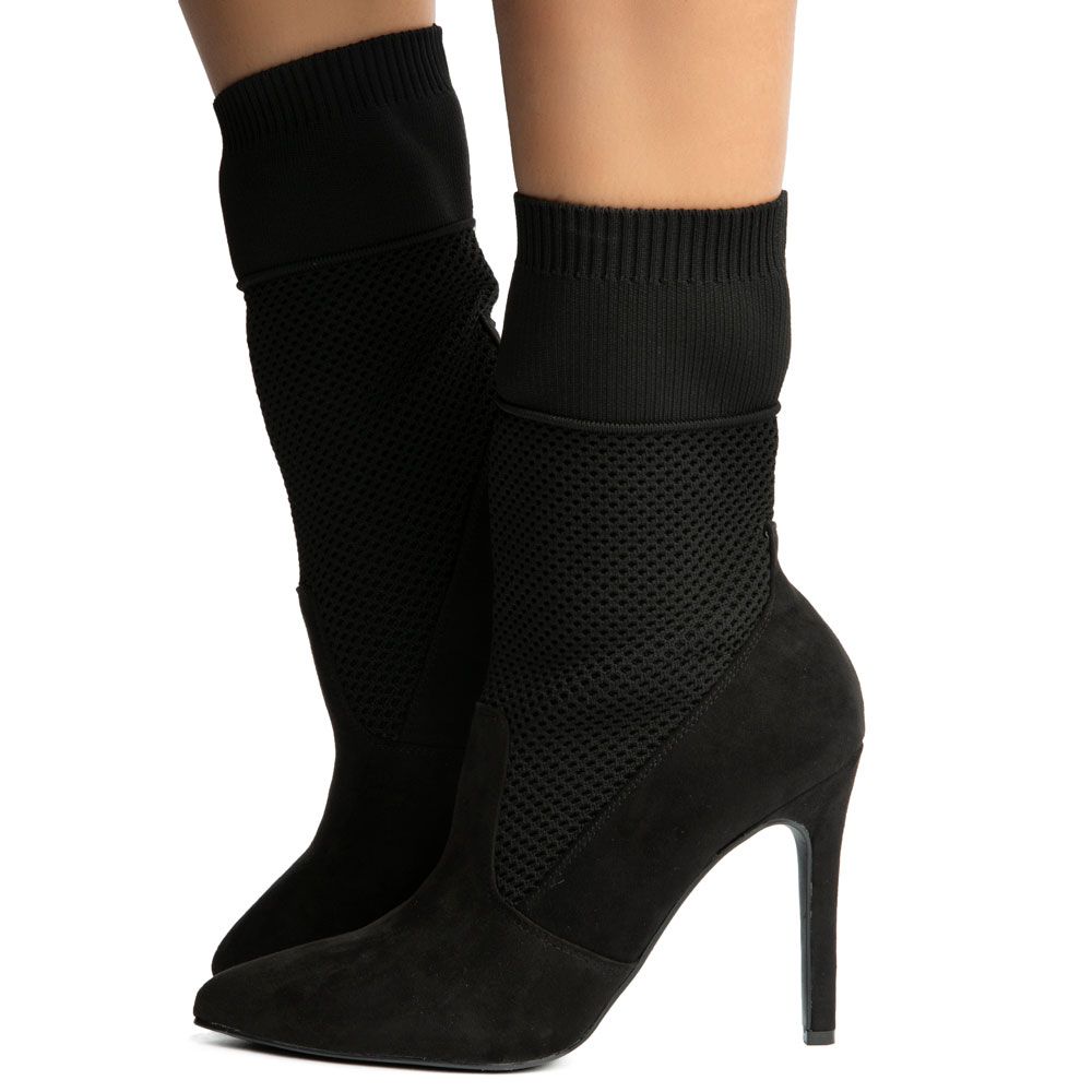 black high heel boots for women