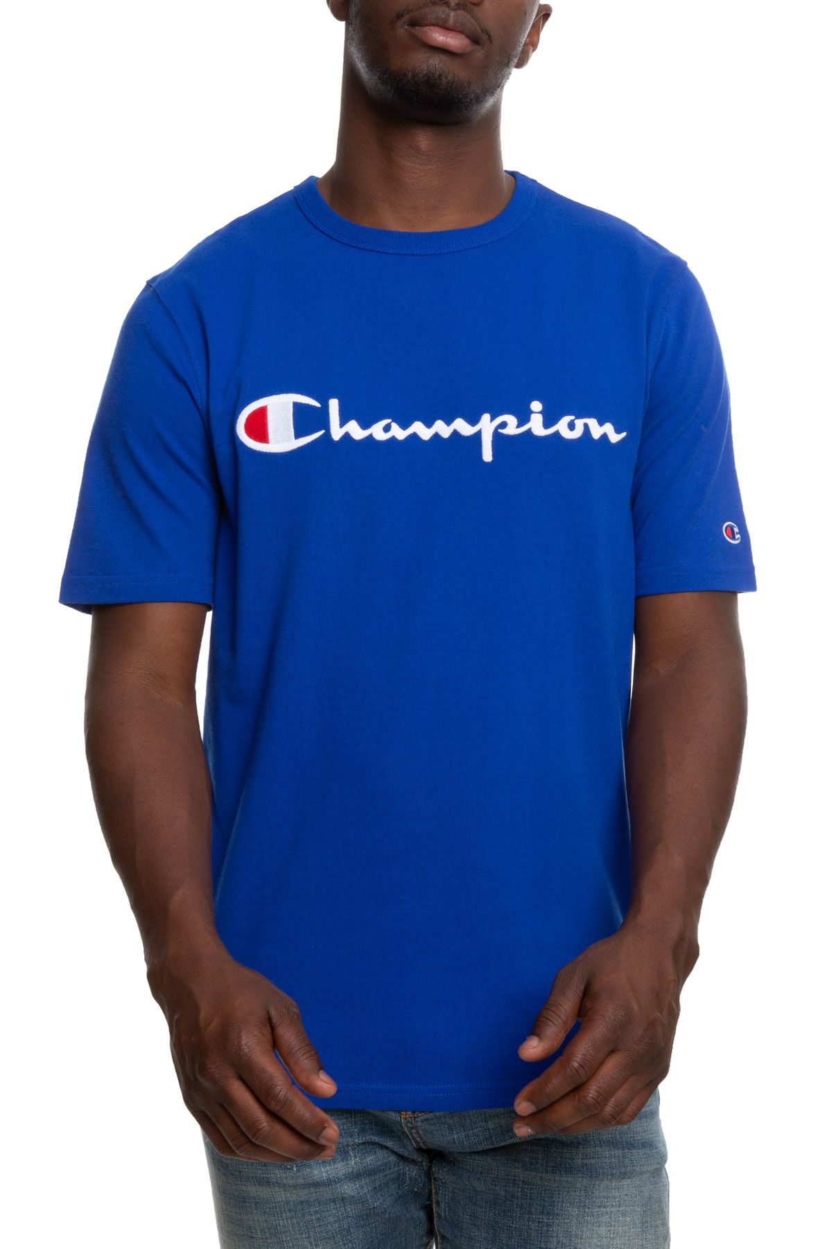 CHAMPION SCRIPT LOGO TEE T1919G 549465 5EC - Shiekh