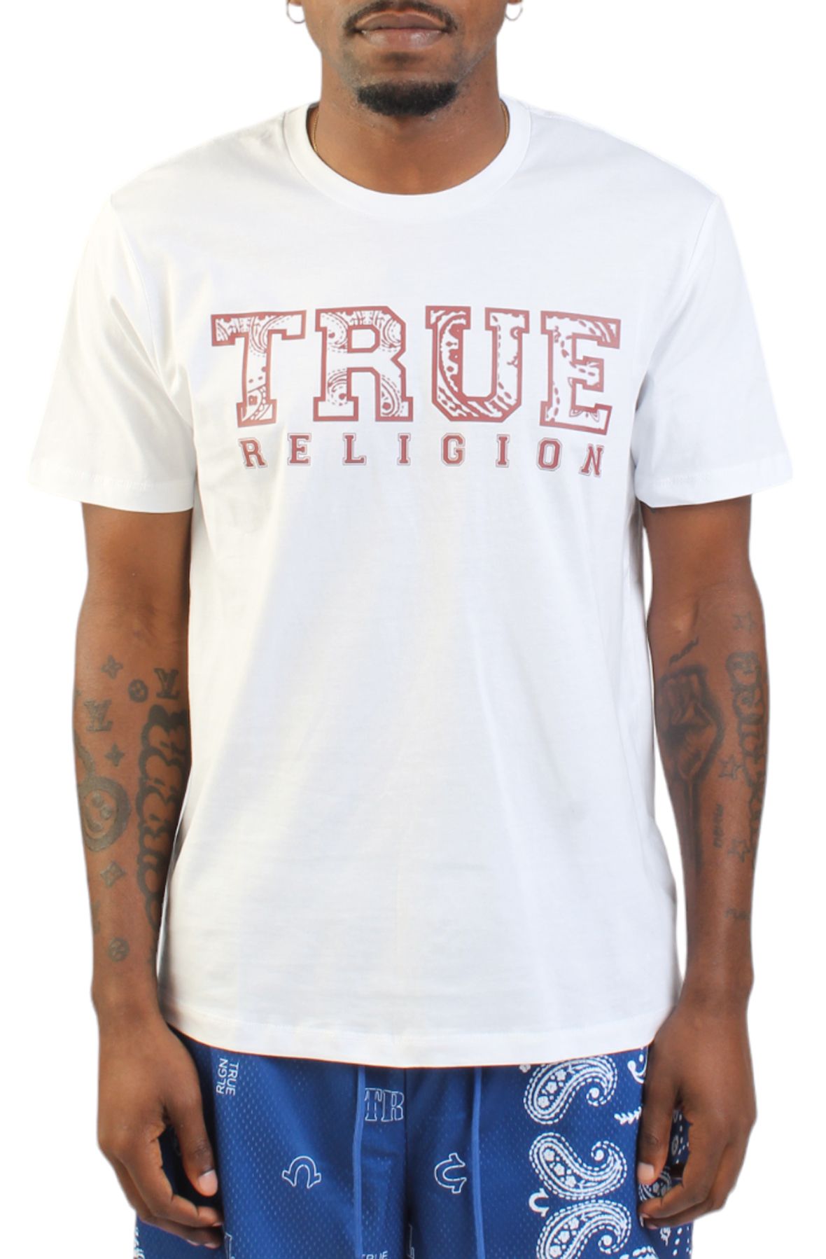 TRUE RELIGION ★ チェーン刺繍 MFG Tシャツ TRUE RELIGION Paisley Flocked Logo T-Shirt 108146-1700 - Shiekh