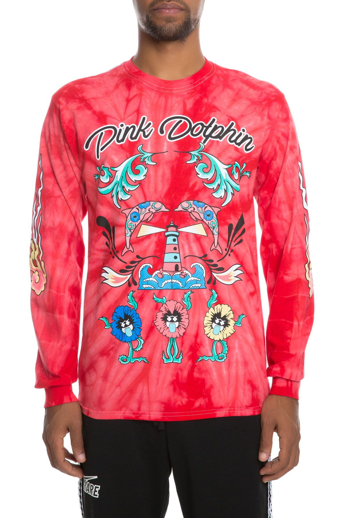 タンクトップ Pink Horseshoe Floral Sleeve Pullover Fuchsia Pink Roses Mesh Long Sleeves Top with Links – Maisoncleo