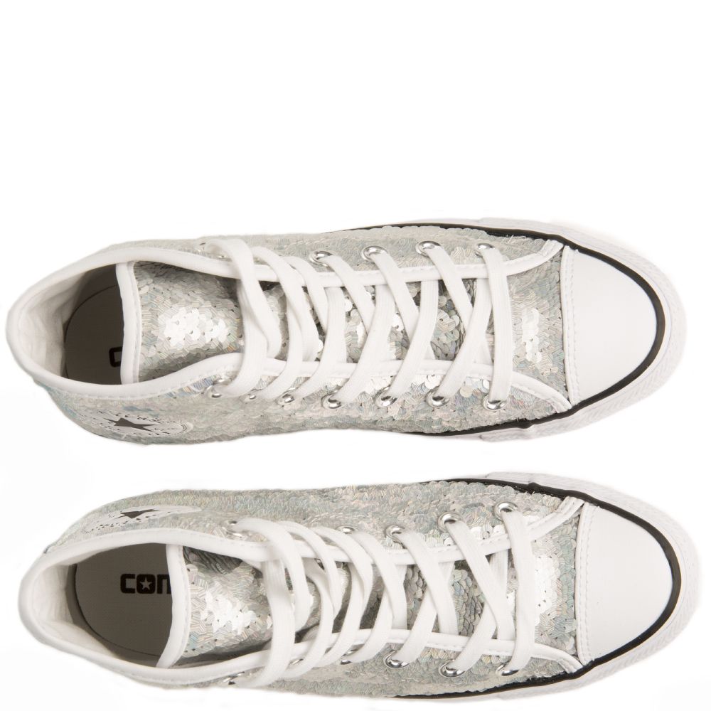 CONVERSE for Women Chuck Taylor All Star Silver Sequins Sneaker 553440C Shiekh