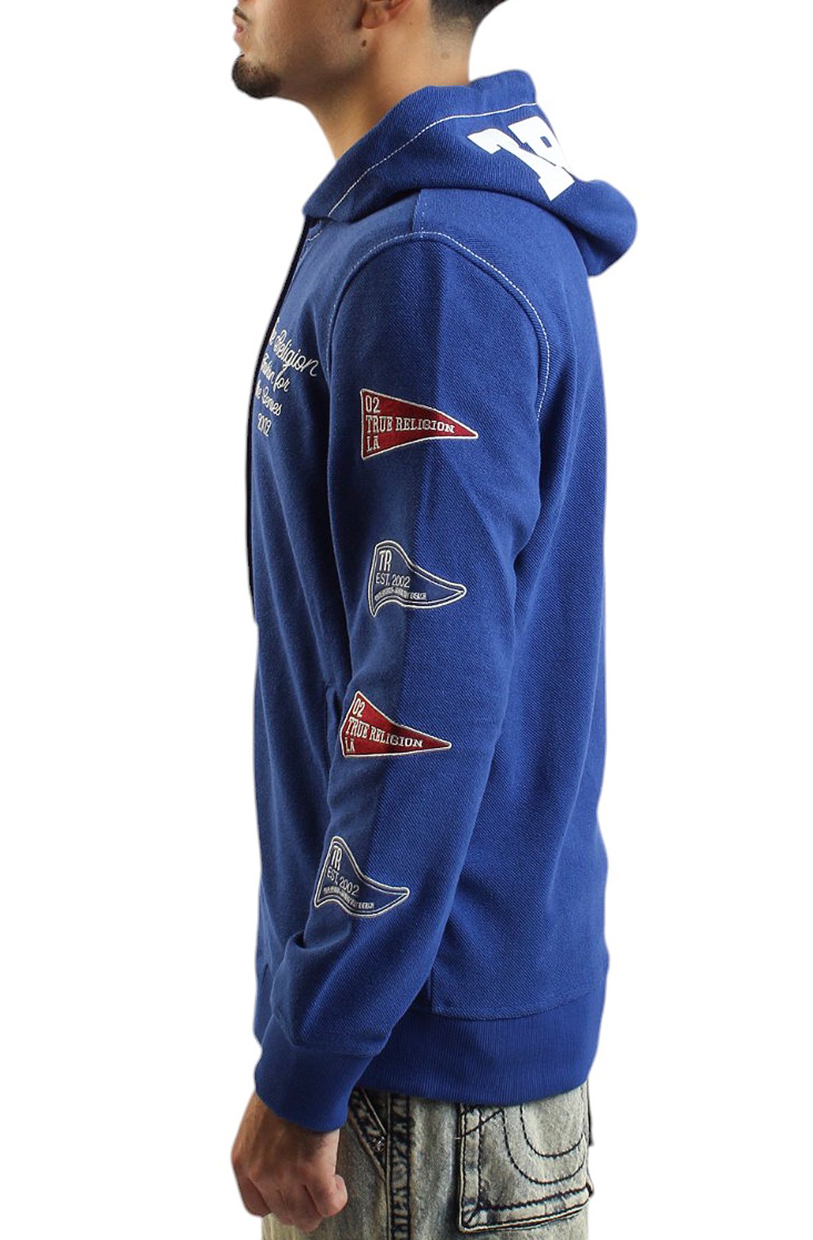 TRUE RELIGION French Terry Zip Hoodie 109387-MAZBLU - Shiekh