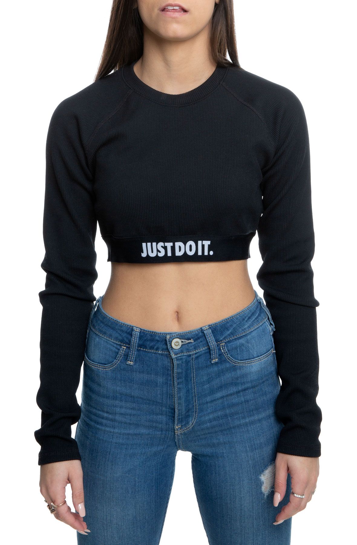 Nike Sportswear Blue Long Sleeve Crop T-Shirt