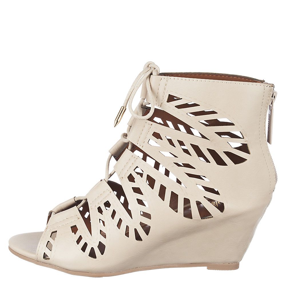 SHIEKH Couture Lace-Up Wedge Sandal COUTURE/BEIGE - Shiekh