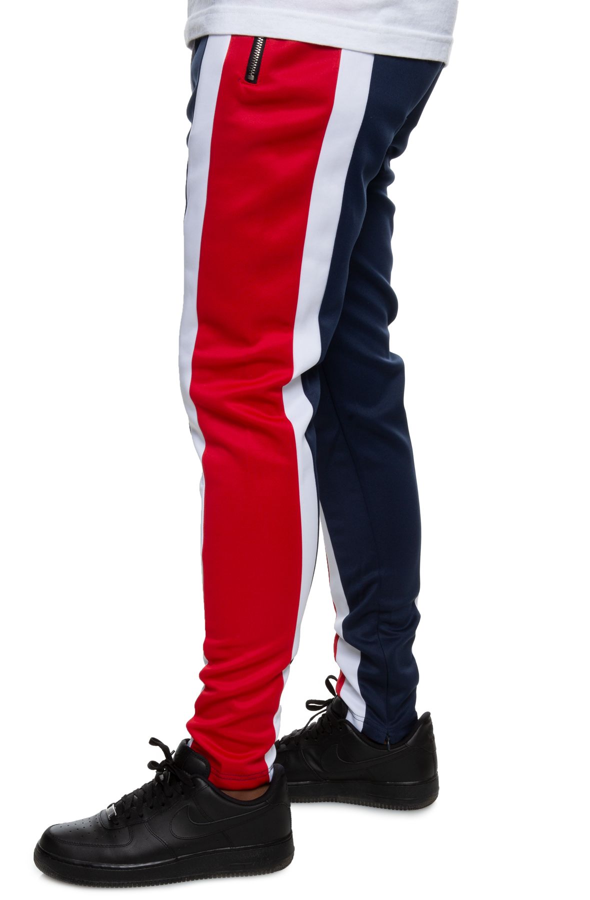 red white and blue track pants