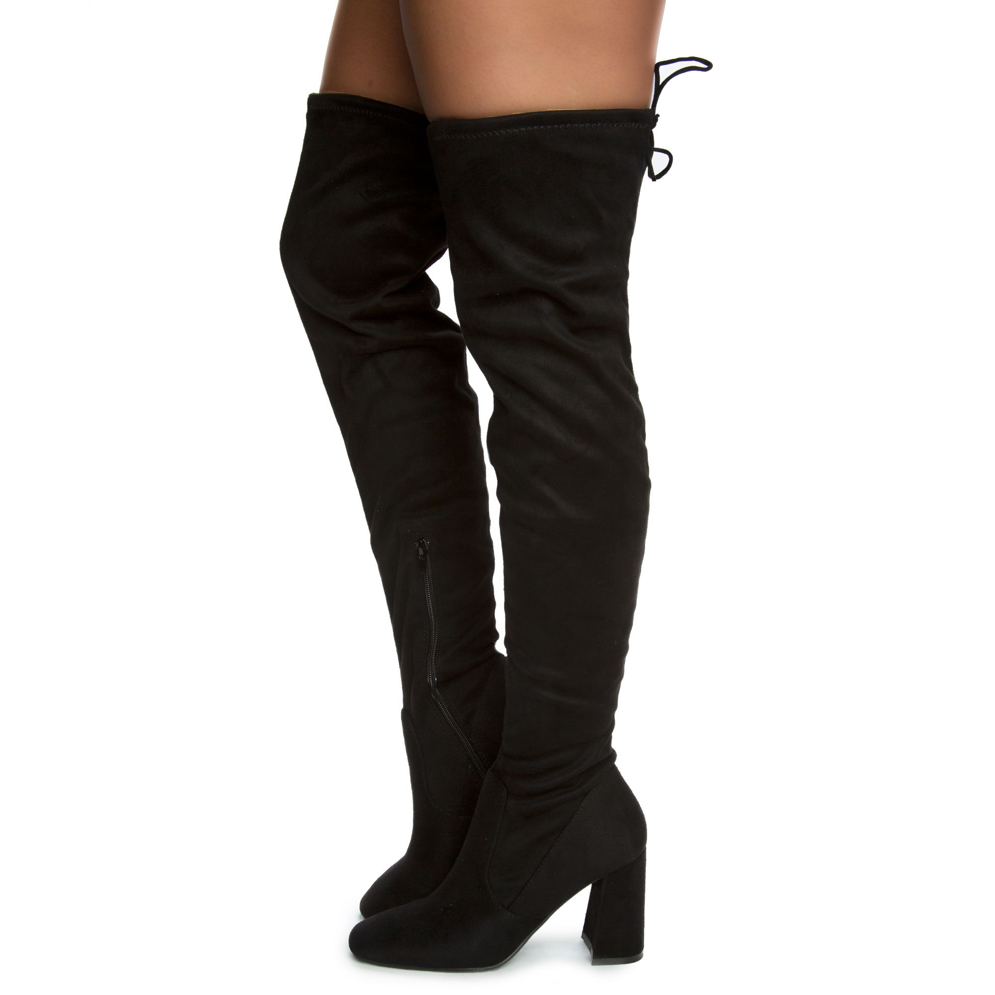 BAMBOO Article-03 Over The Knee High Heel Boot JPM ARTICLE-03-BLKSFS ...