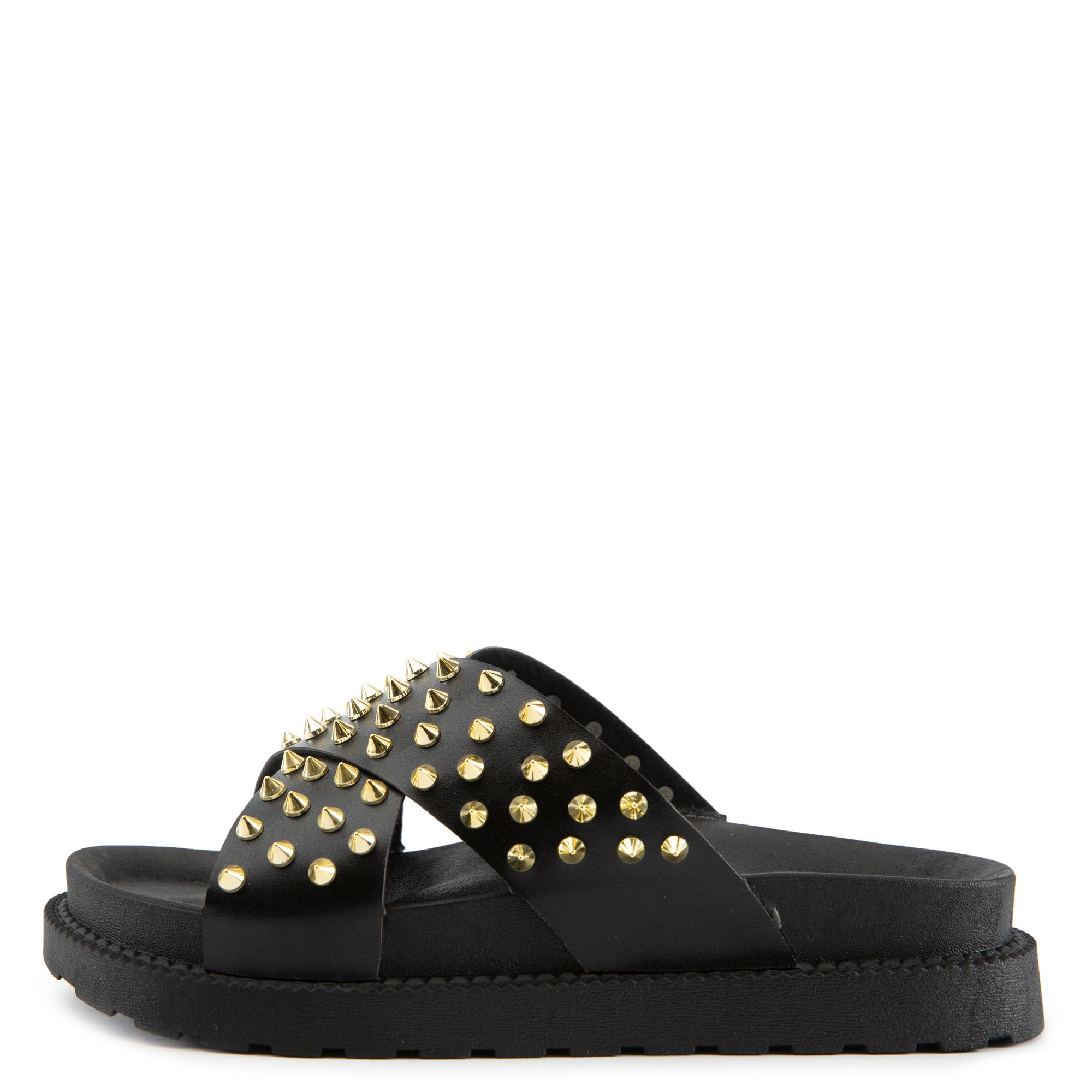 LILIANA Airy-1 Spiked Upper Sandals AIRY-1-BLK - Shiekh