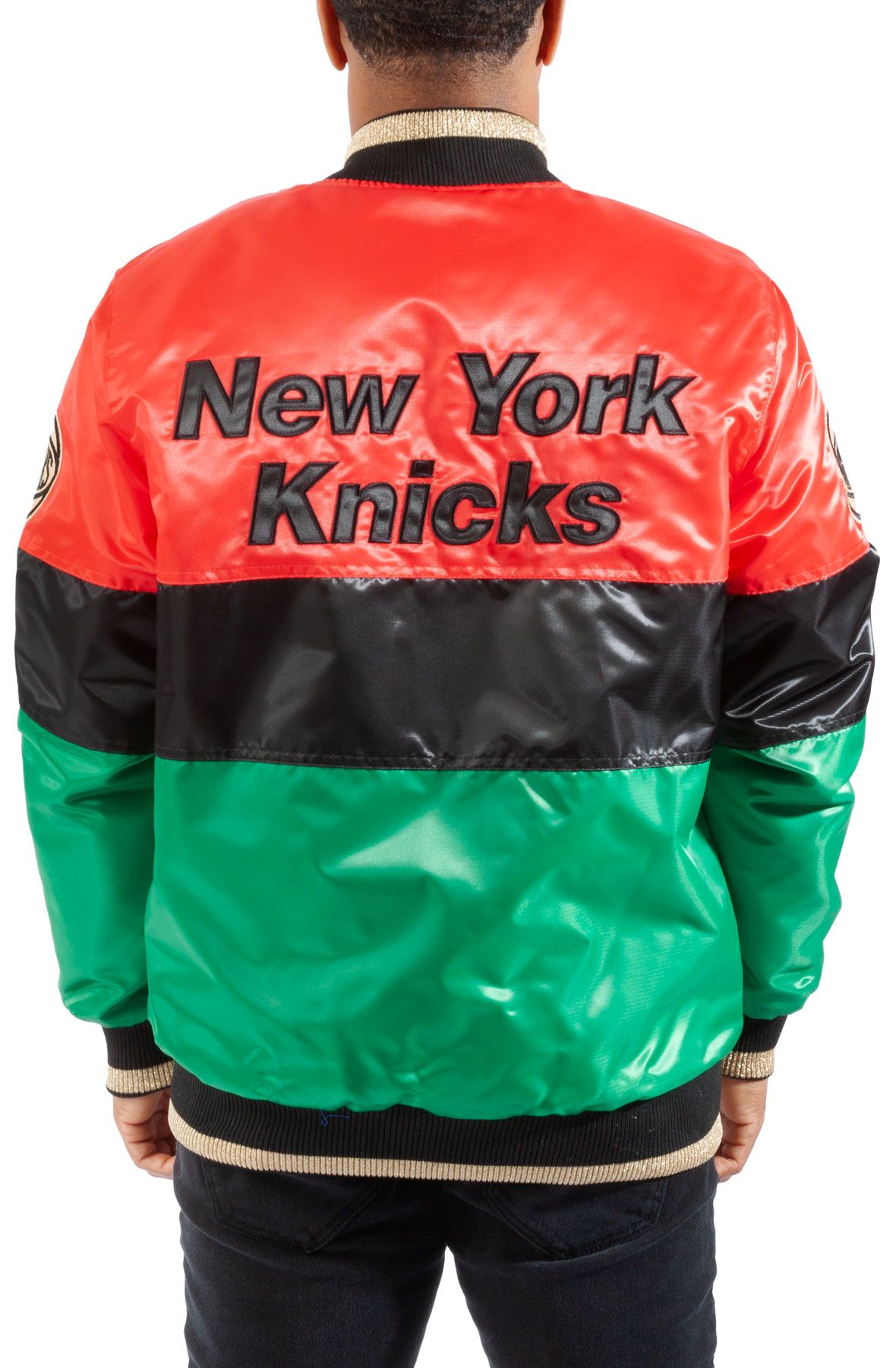 Men's Starter Red/Black/Green New York Knicks Black History Month NBA 75th  Anniversary Full-Zip Jacket