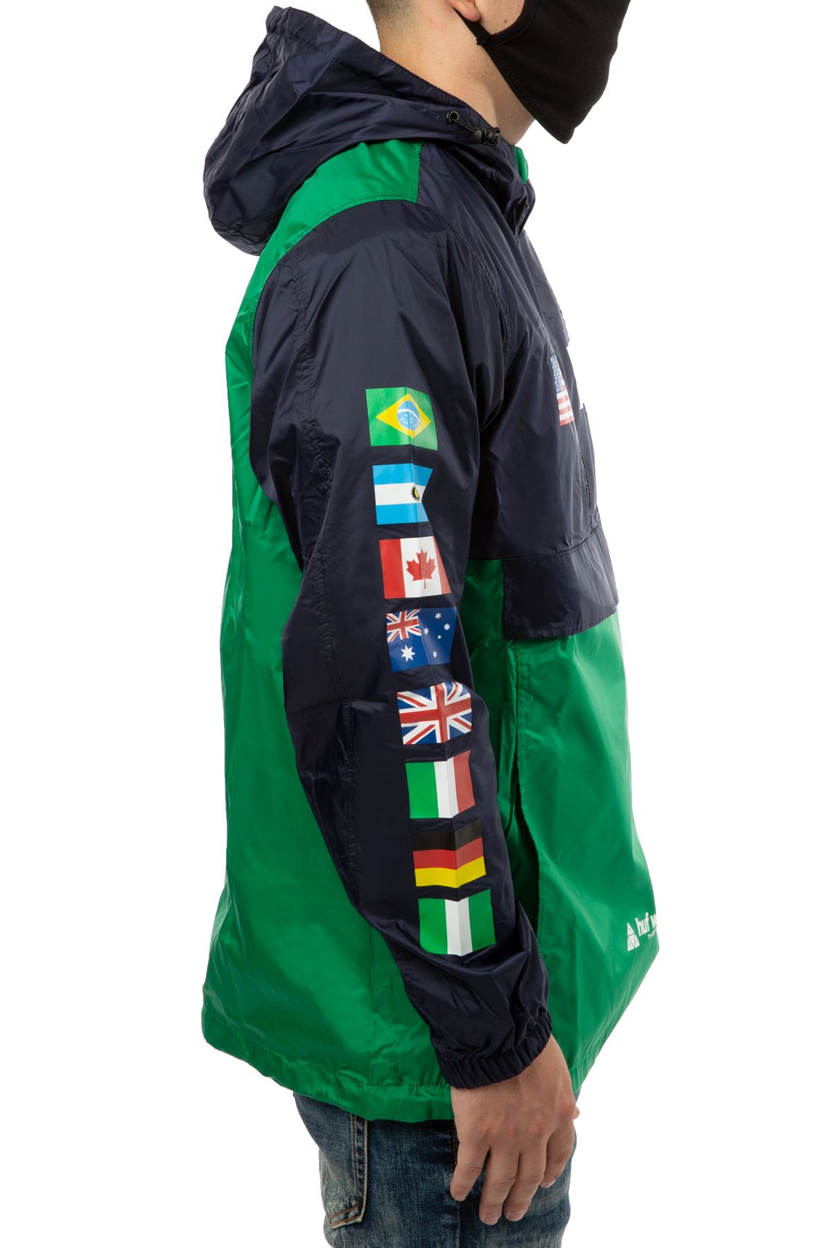 HUF Flags Anorak Jacket JK00274-NAVY - Shiekh