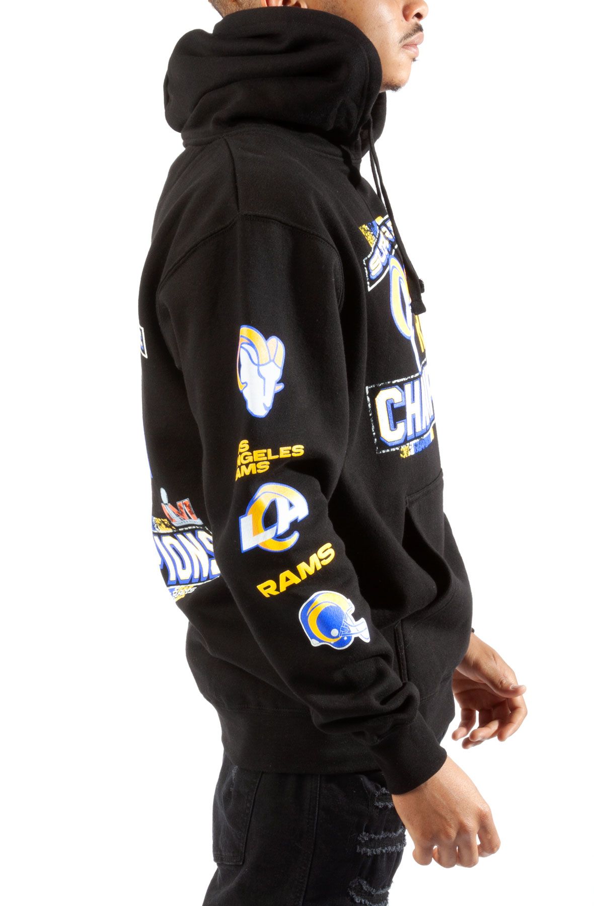 Los Angeles City of Champions - Rams Fan HOODIE 2 Sided Print - Navy, Size L