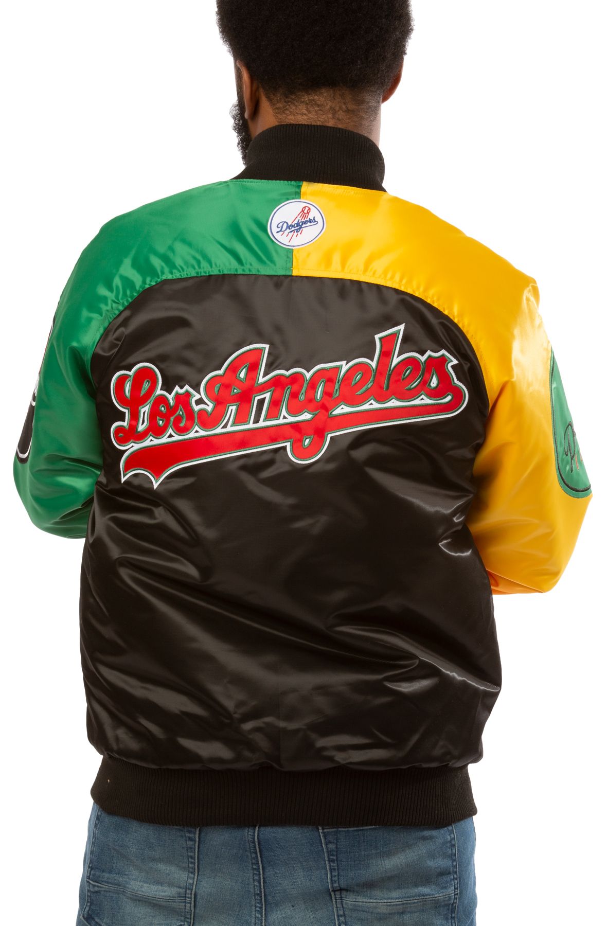 ラッキー Dodgers レザージャケット LA Dodgers Full Black Leather