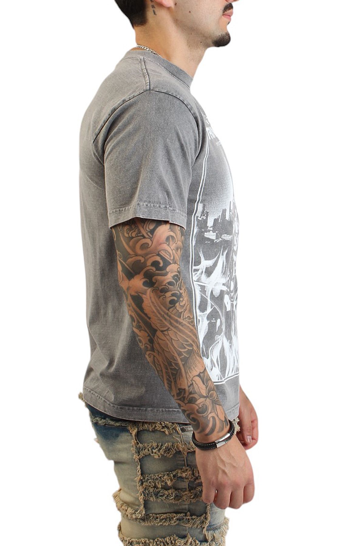 ★2024SS新作★SATUR★Smudged logo Artwork T-Shirt SPD MANUFACTURING Terminator Poster T-Shirt 2024
