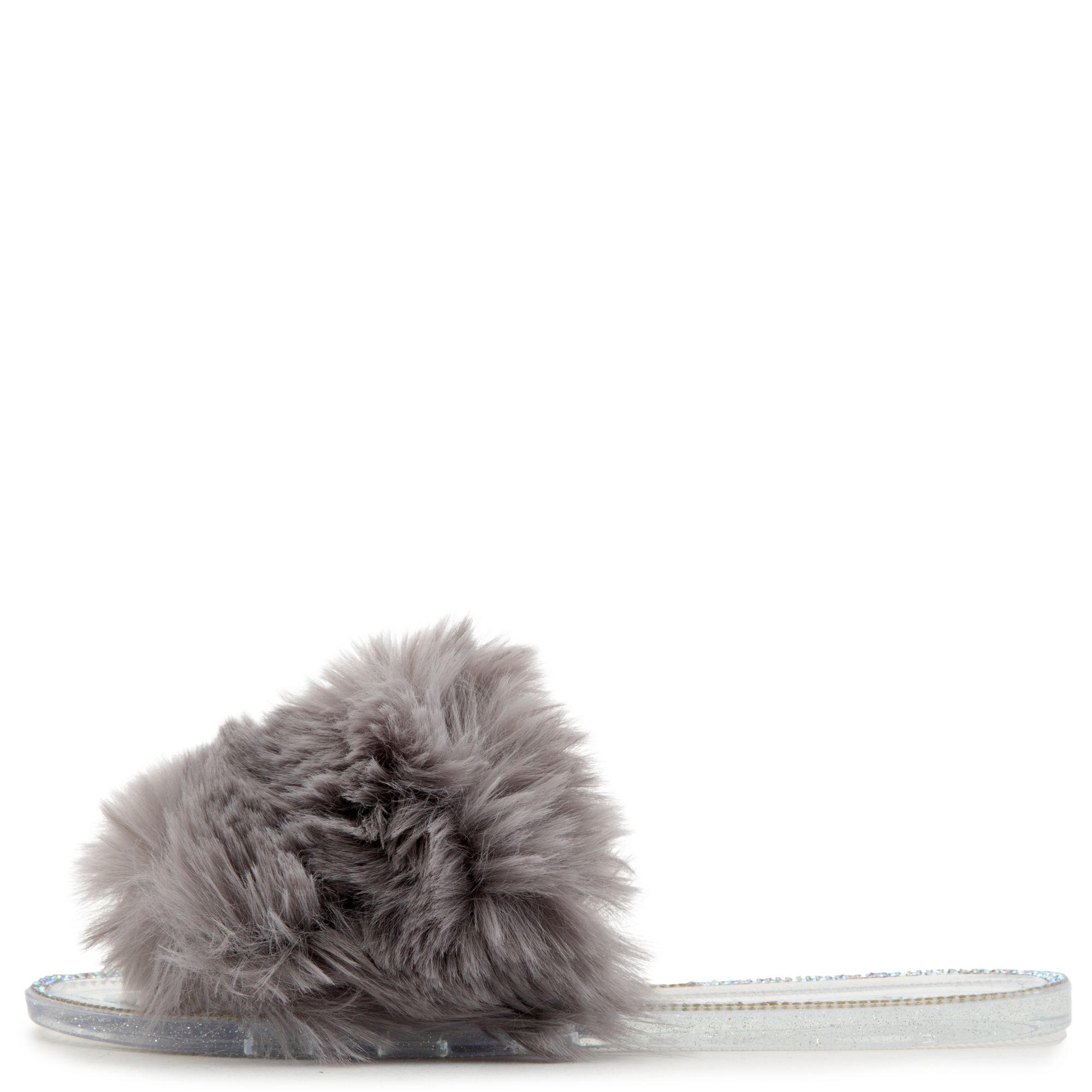 SHIEKH Jelly20 Flat Fur Sandals JELLY20GRY Shiekh