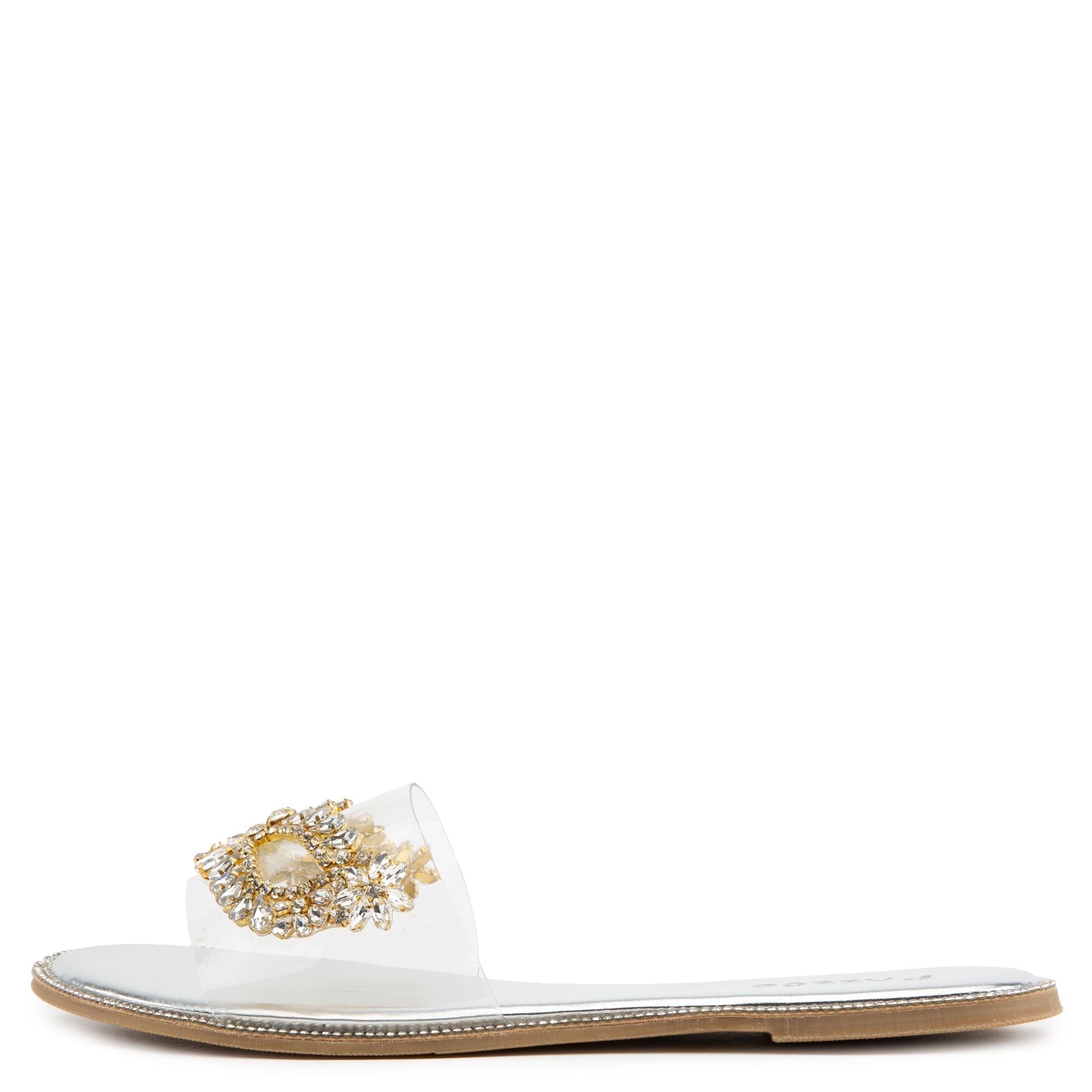 SHIEKH Isabella-08 Jewel Flat Sandals ISABELLA-08-SLV - Shiekh