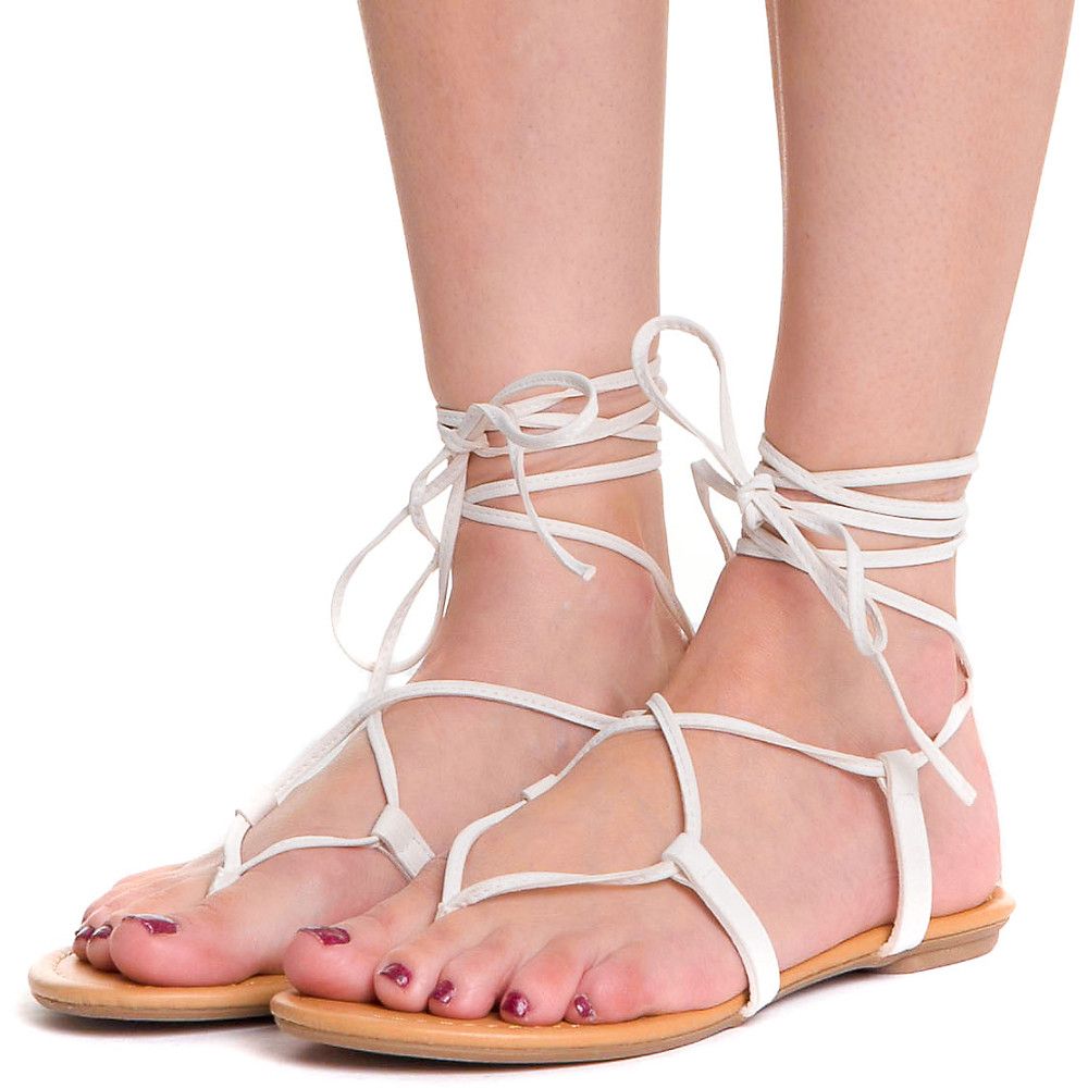 SHIEKH S-LS9266P Strappy Thong Sandal FD S-LS9266P/WHITE - Shiekh