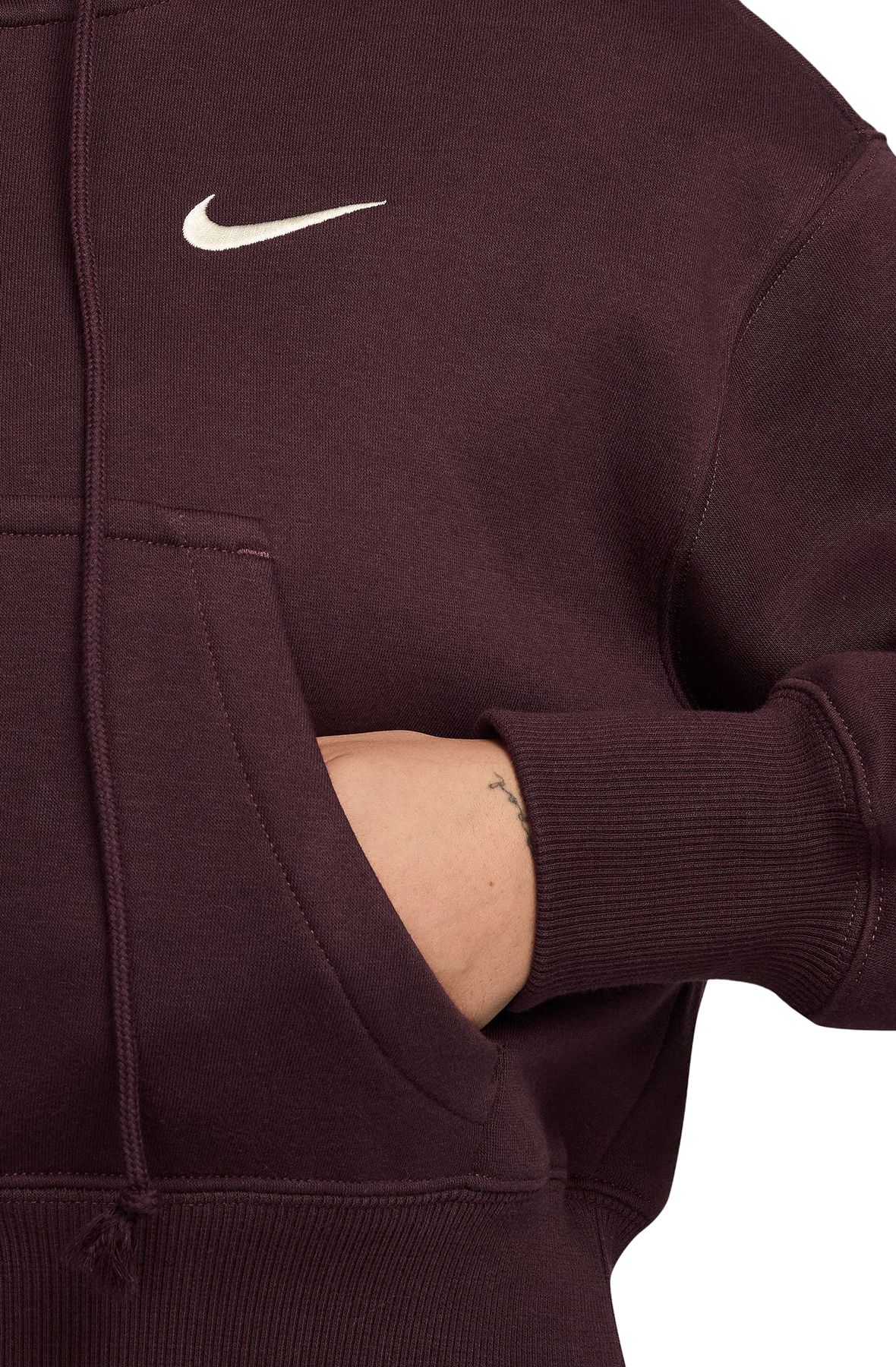 NIKE Sportswear Phoenix Fleece Loose Full-Zip Cropped Hoodie