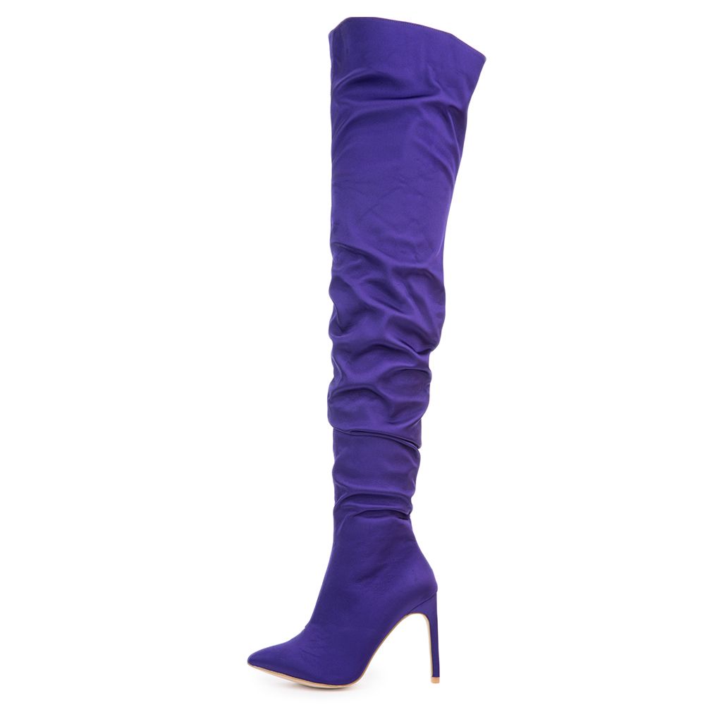 high purple boots
