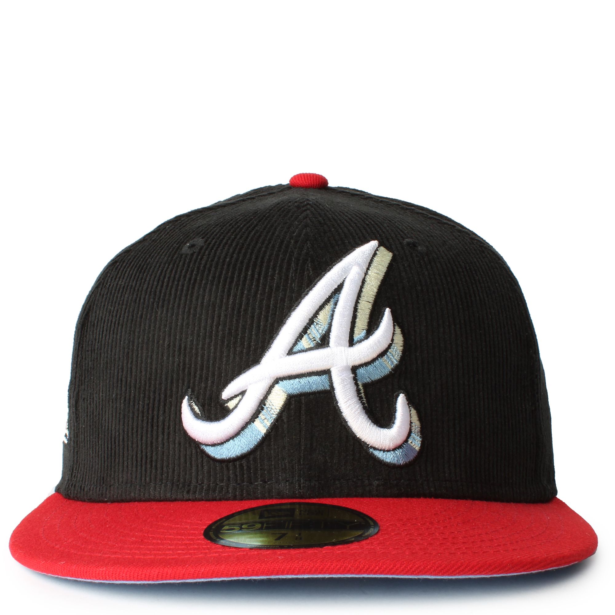 New Era Caps Atlanta Braves 59FIFTY Corduroy Fitted Hat Black/Red