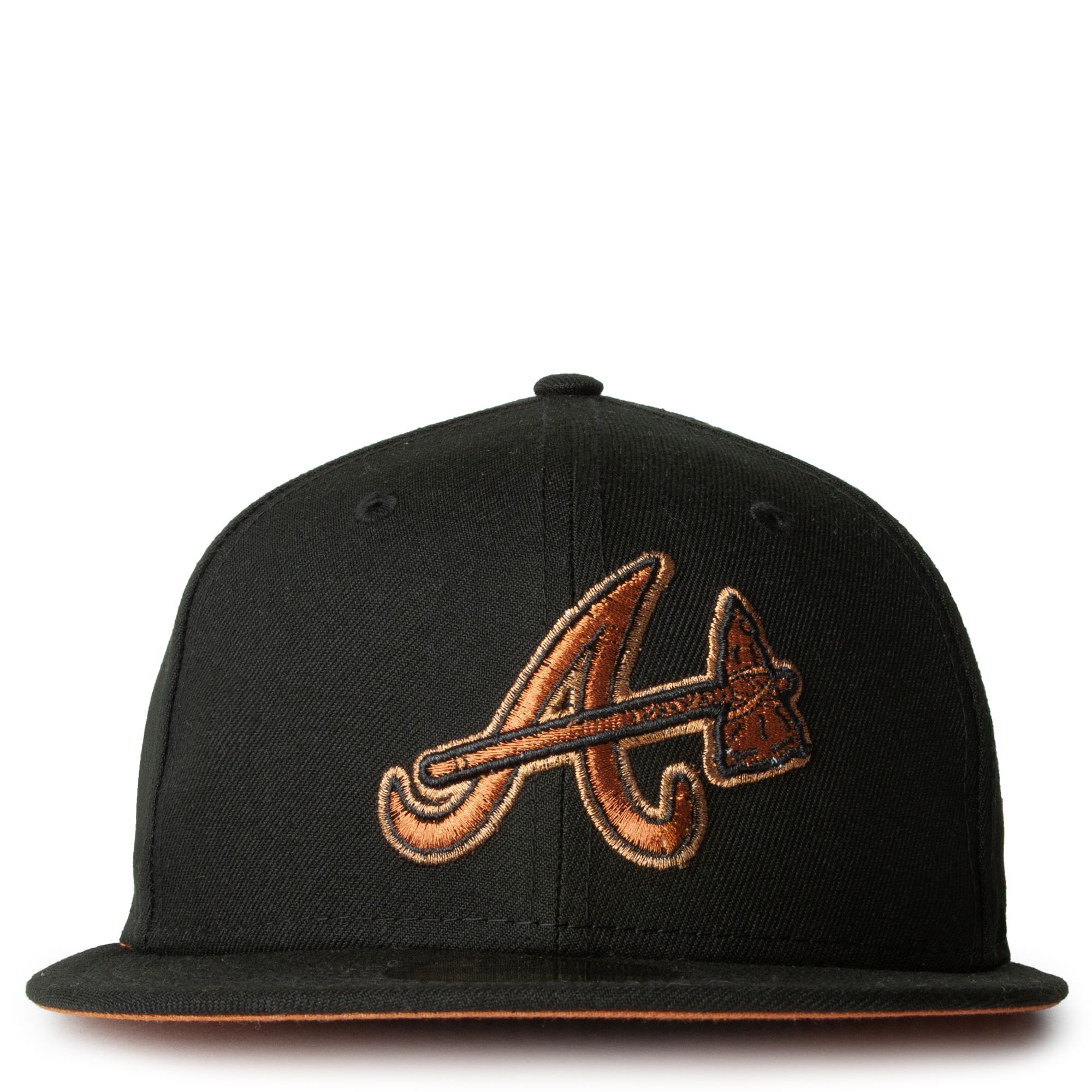 Men's New Era Black Atlanta Braves Metallic Pop 59FIFTY Fitted Hat