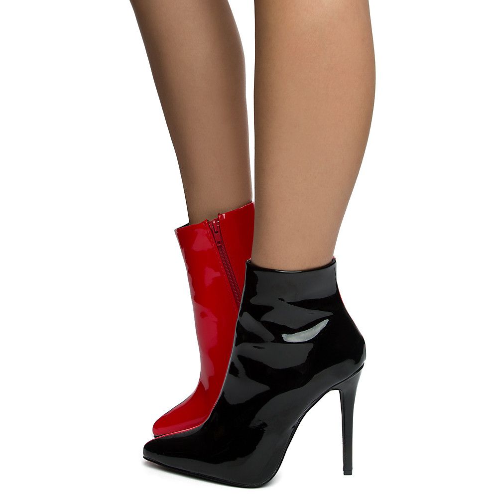 Luanza-21 High Heel Ankle Boots Black/Red