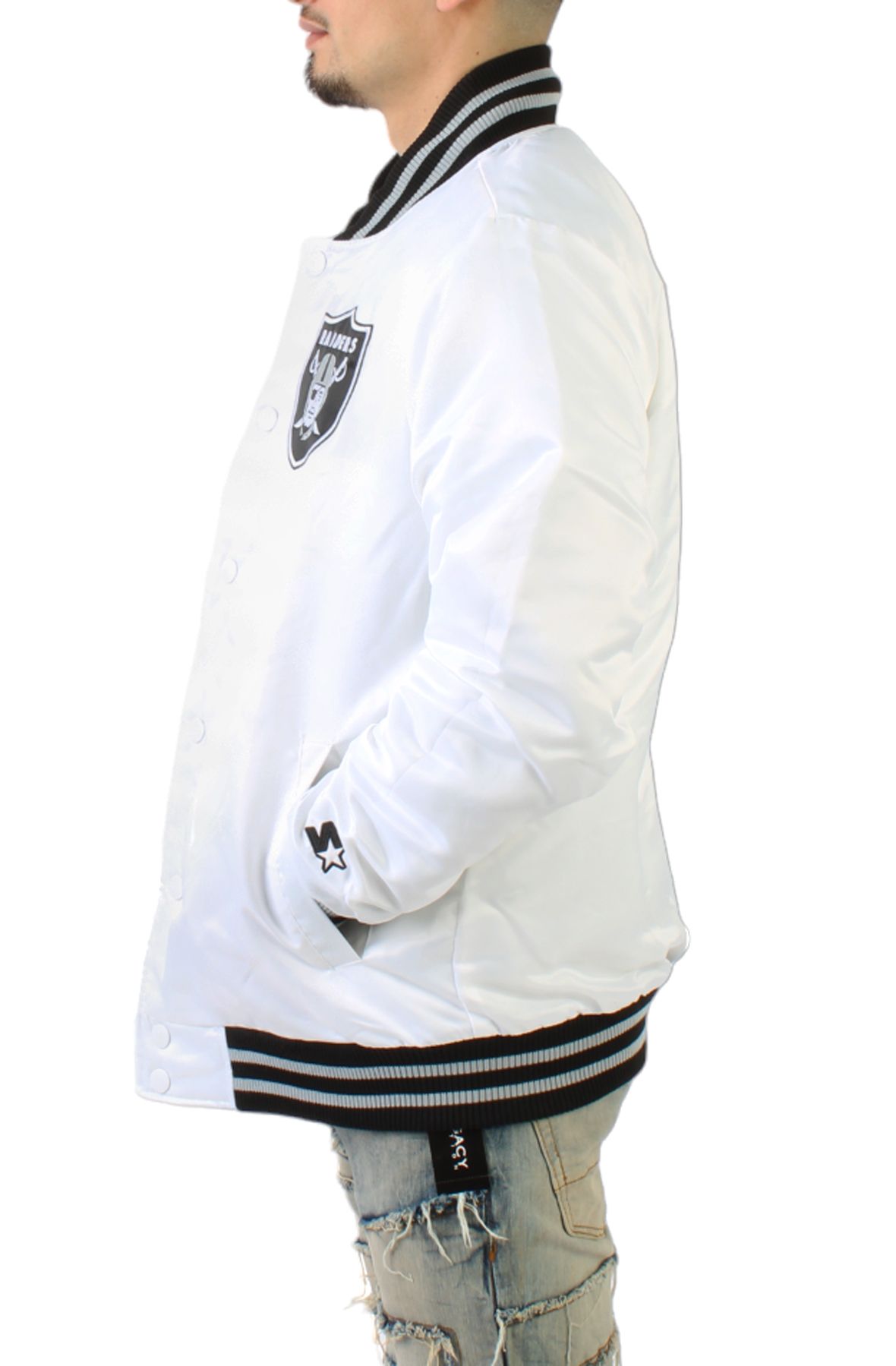 STARTER Las Vegas Raiders White Red Jacket LS200572-RAD - Shiekh