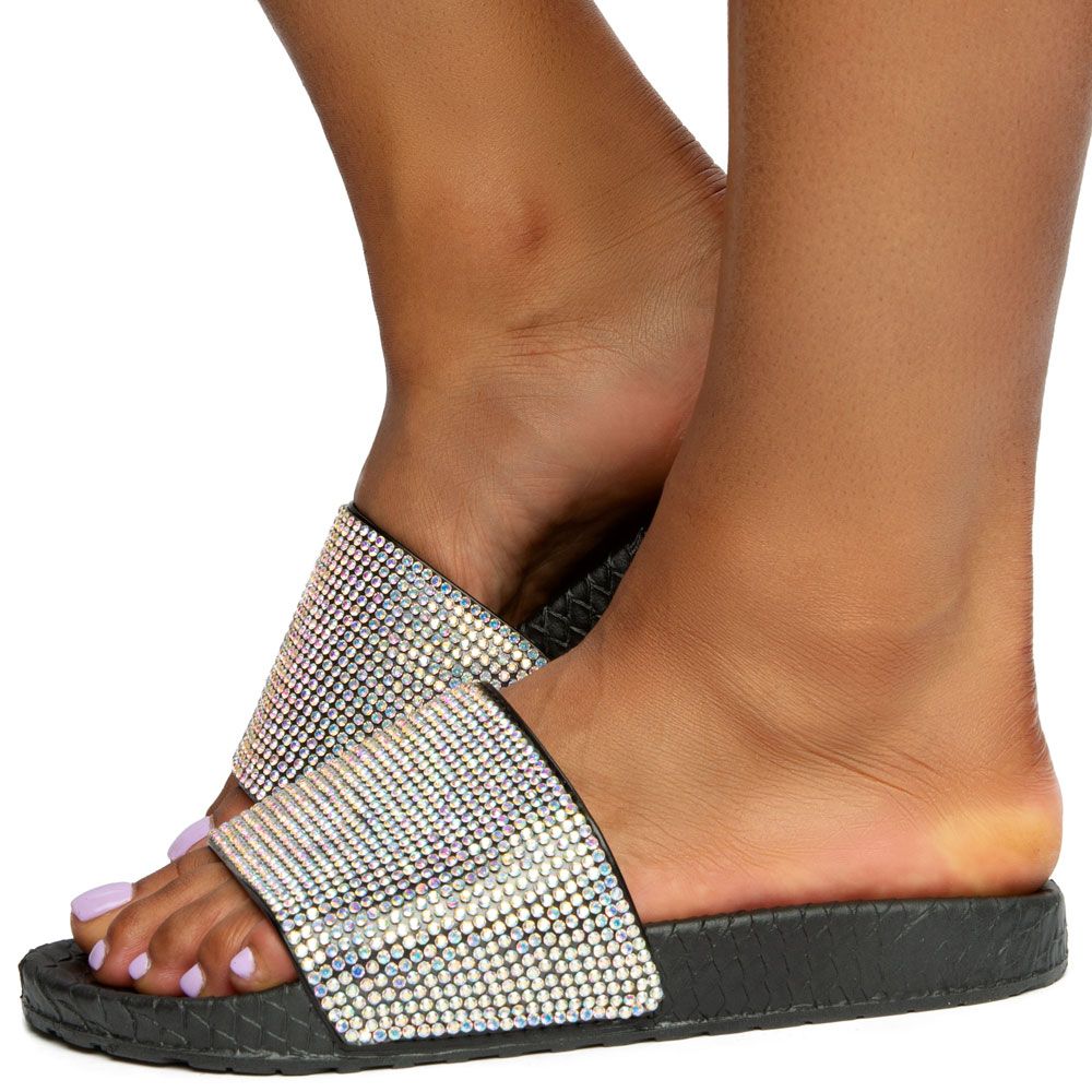 Inc hot sale rhinestone slides