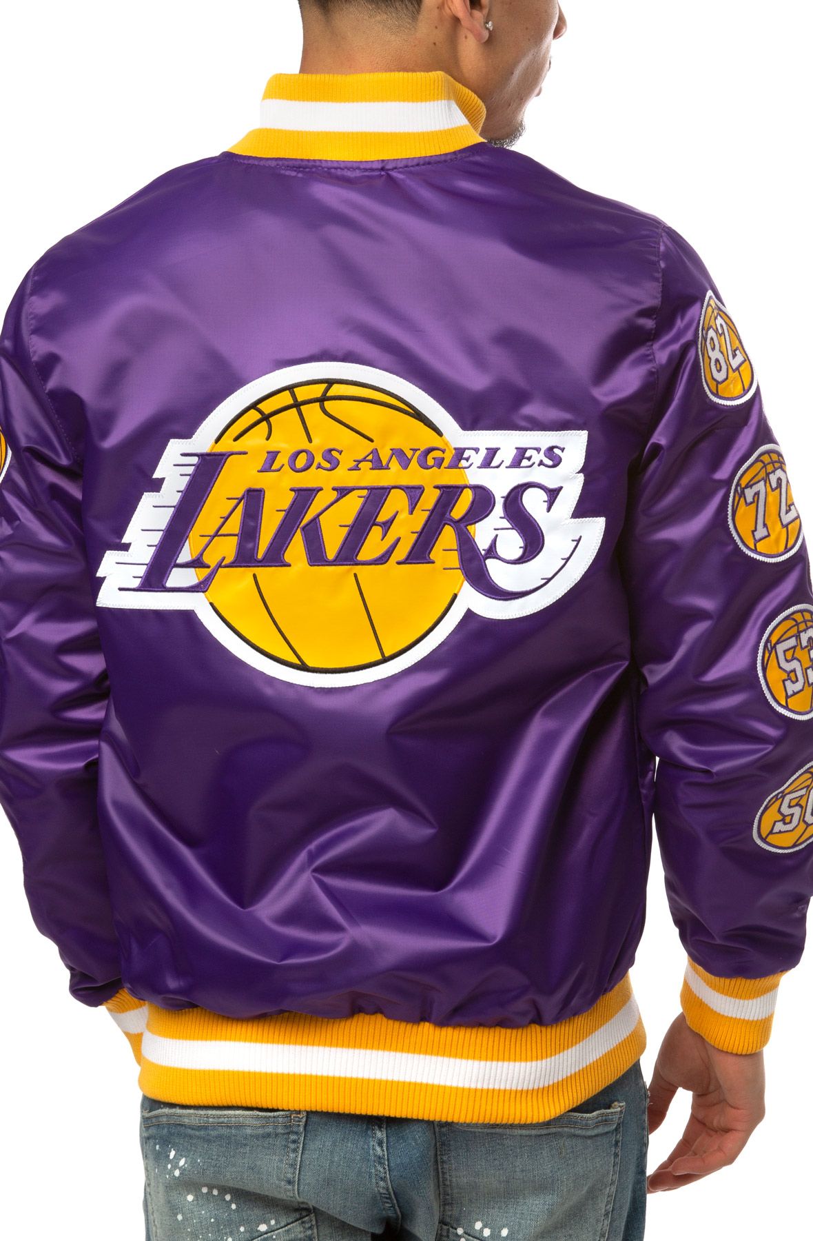 Yellow/Black Starter 17 Patches Los Angeles Lakers Champs Jacket - Jackets  Expert