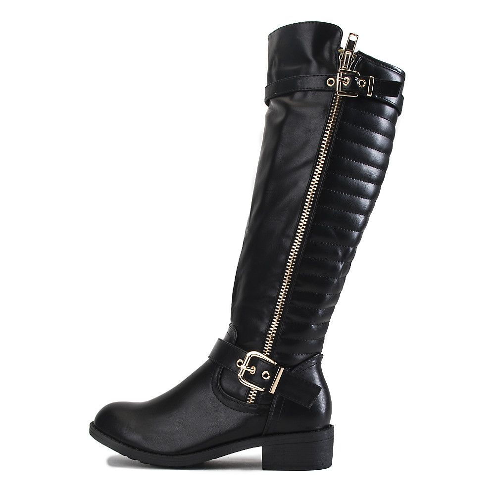 justin leather high heel knee boot
