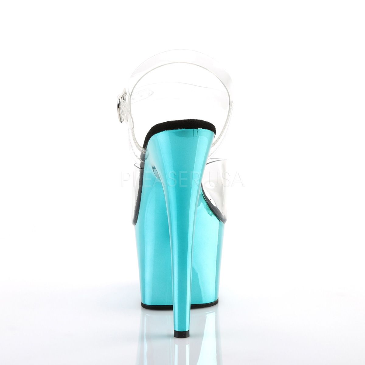 Pleaser ADORE-708MG Clear Glitter Platform Heels - View #3
