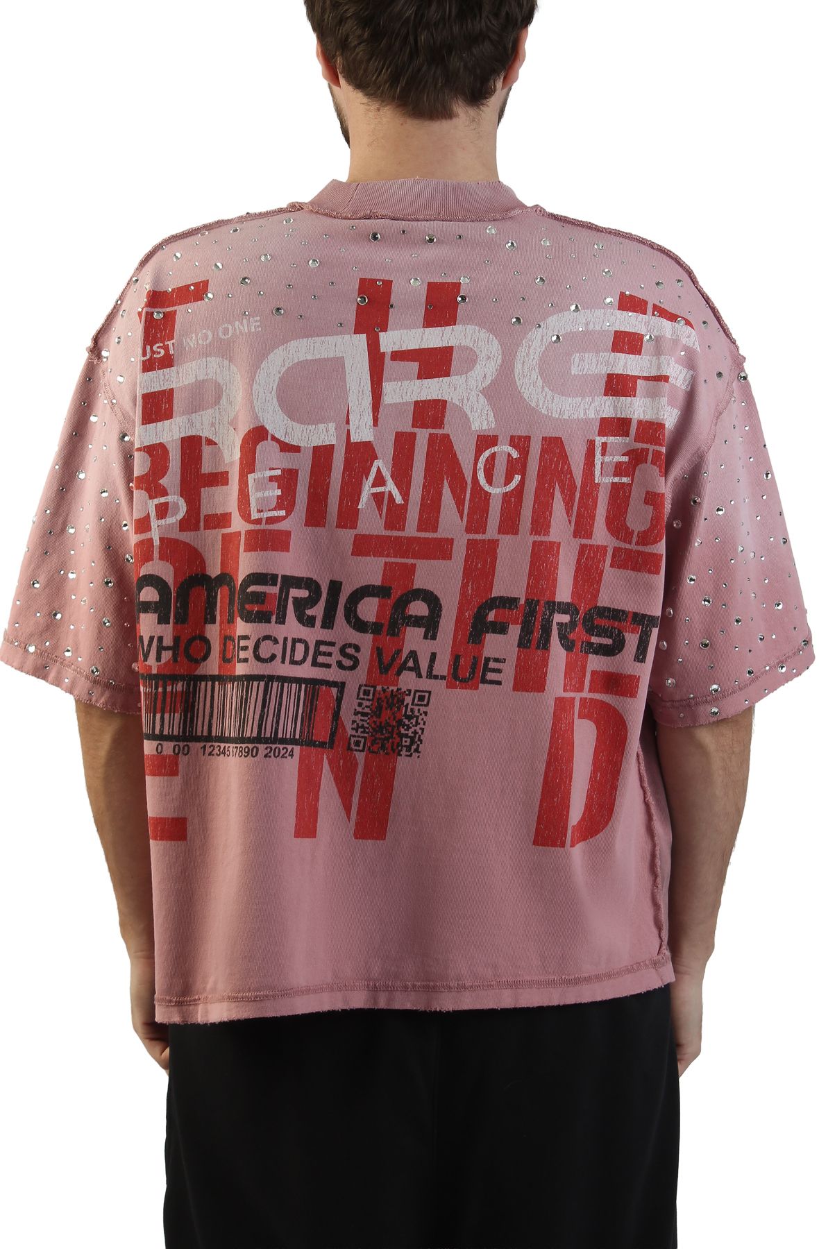 RARE PEACE Beginning of the End Layered T-Shirt RT6016-PINK - Shiekh