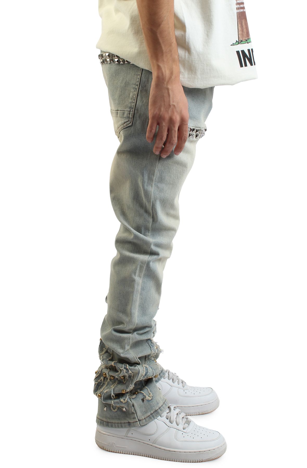 RU WAVE Studded Flame Jeans RUW-26202BLU - Shiekh