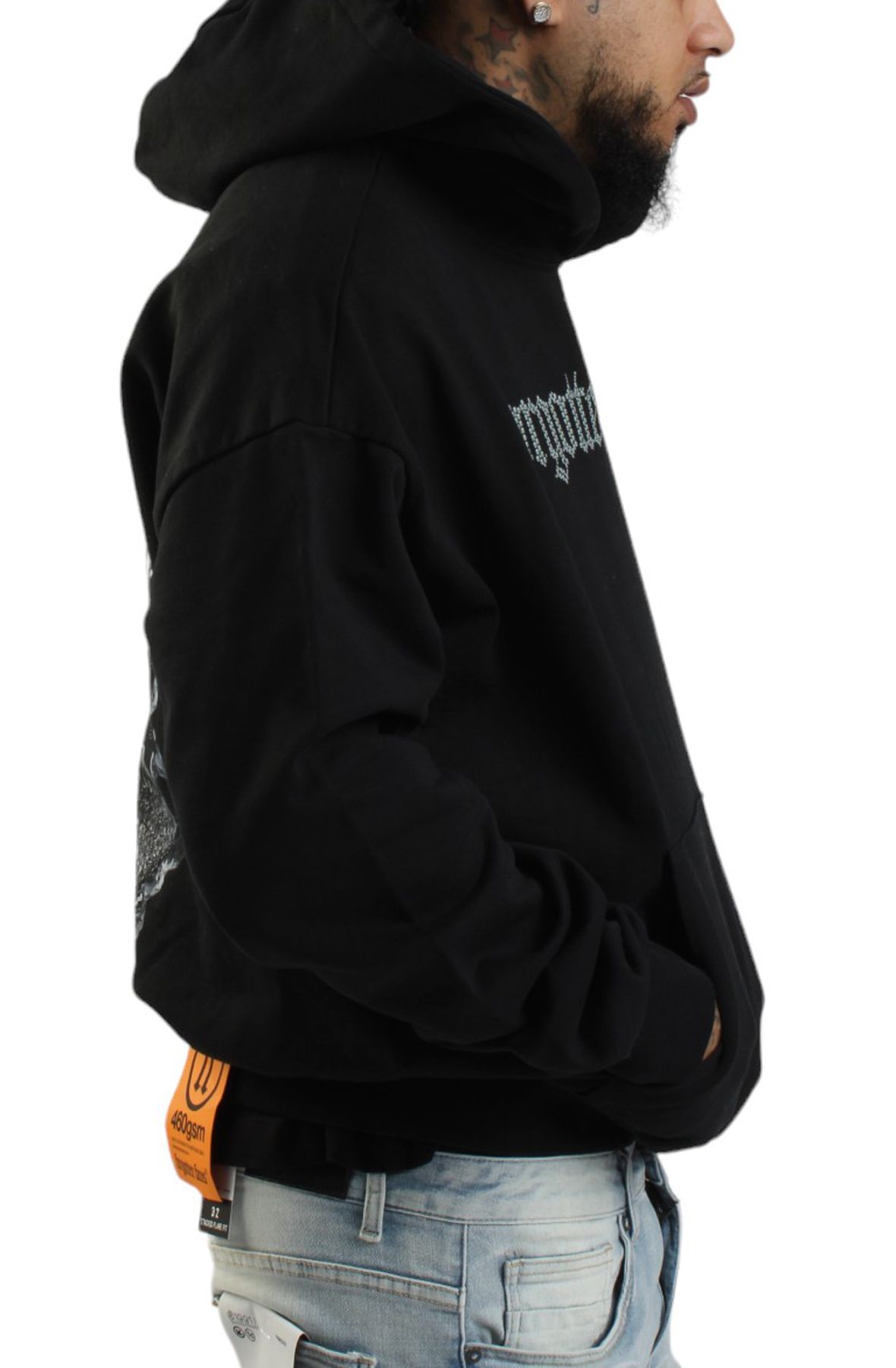 FORGOTTEN FACES Iced Skull Drip Hoodie FOFUS021-BLK Shiekh