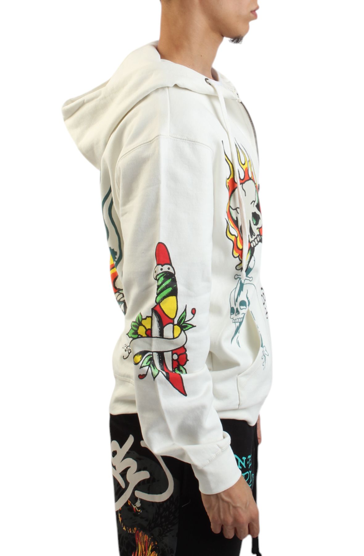 ED HARDY Flame Skull Hoodie EHM1301-45 - Shiekh