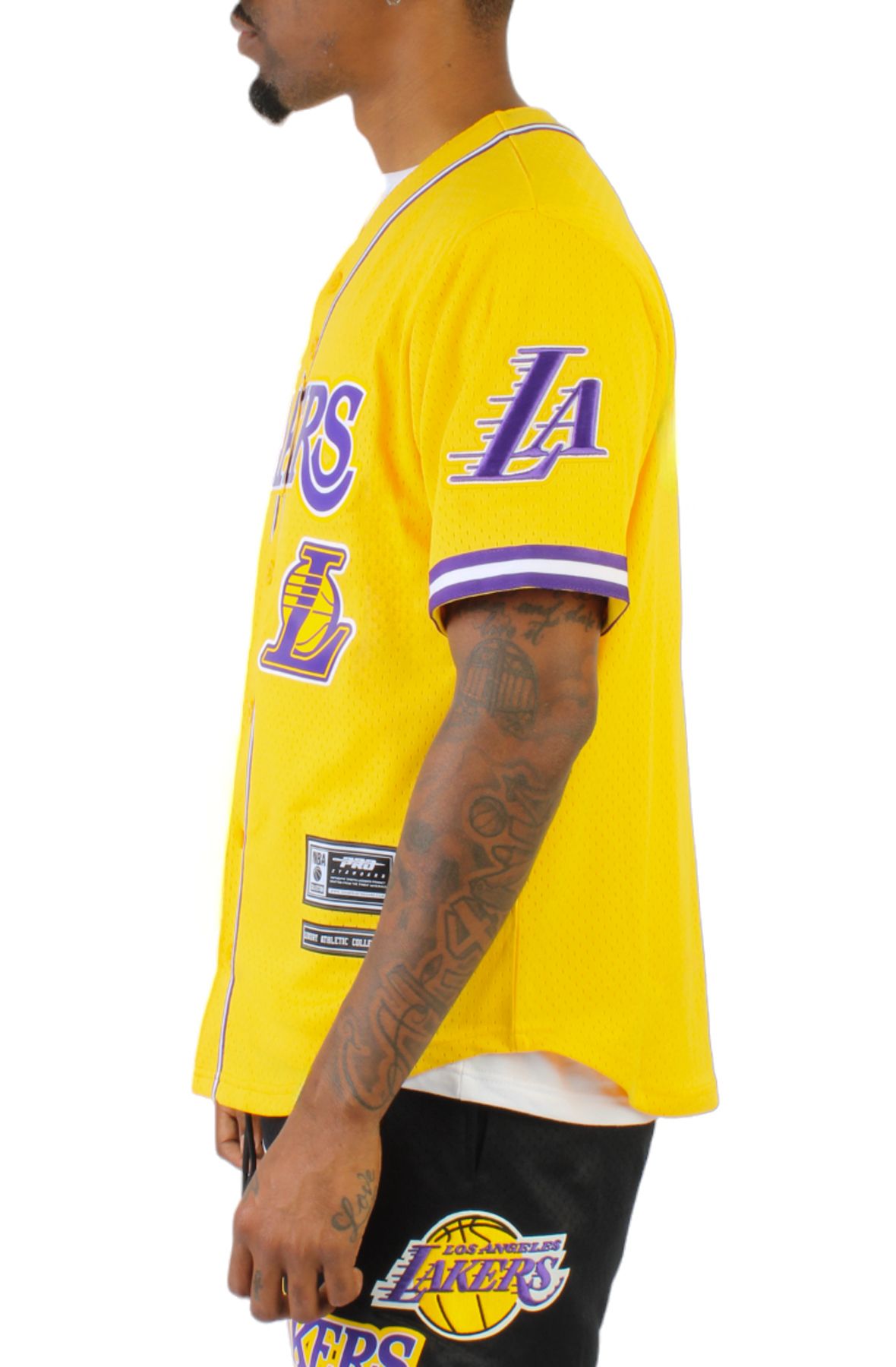 PRO STANDARD Lakers Baseball Jersey BLL153895-YEL - Shiekh