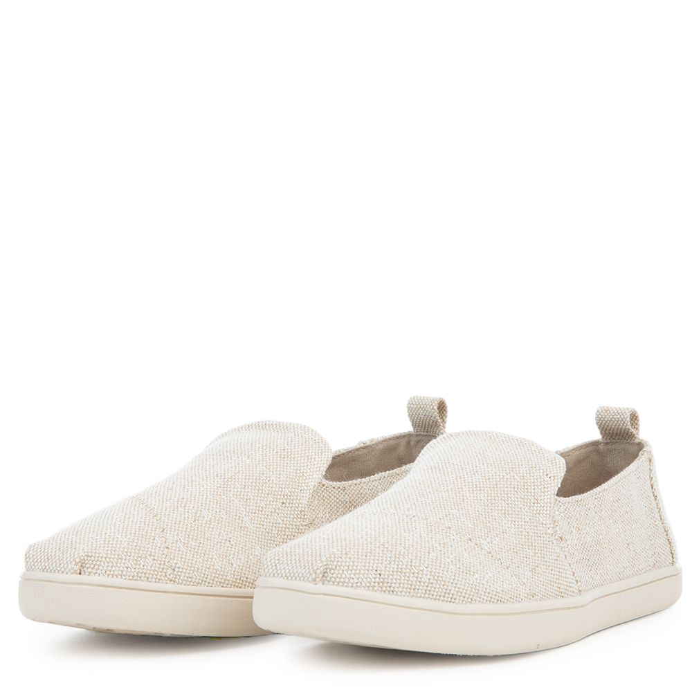 TOMS Toms Deconstructed Alpargata Natural Metallic Linen Flat 10010887 ...