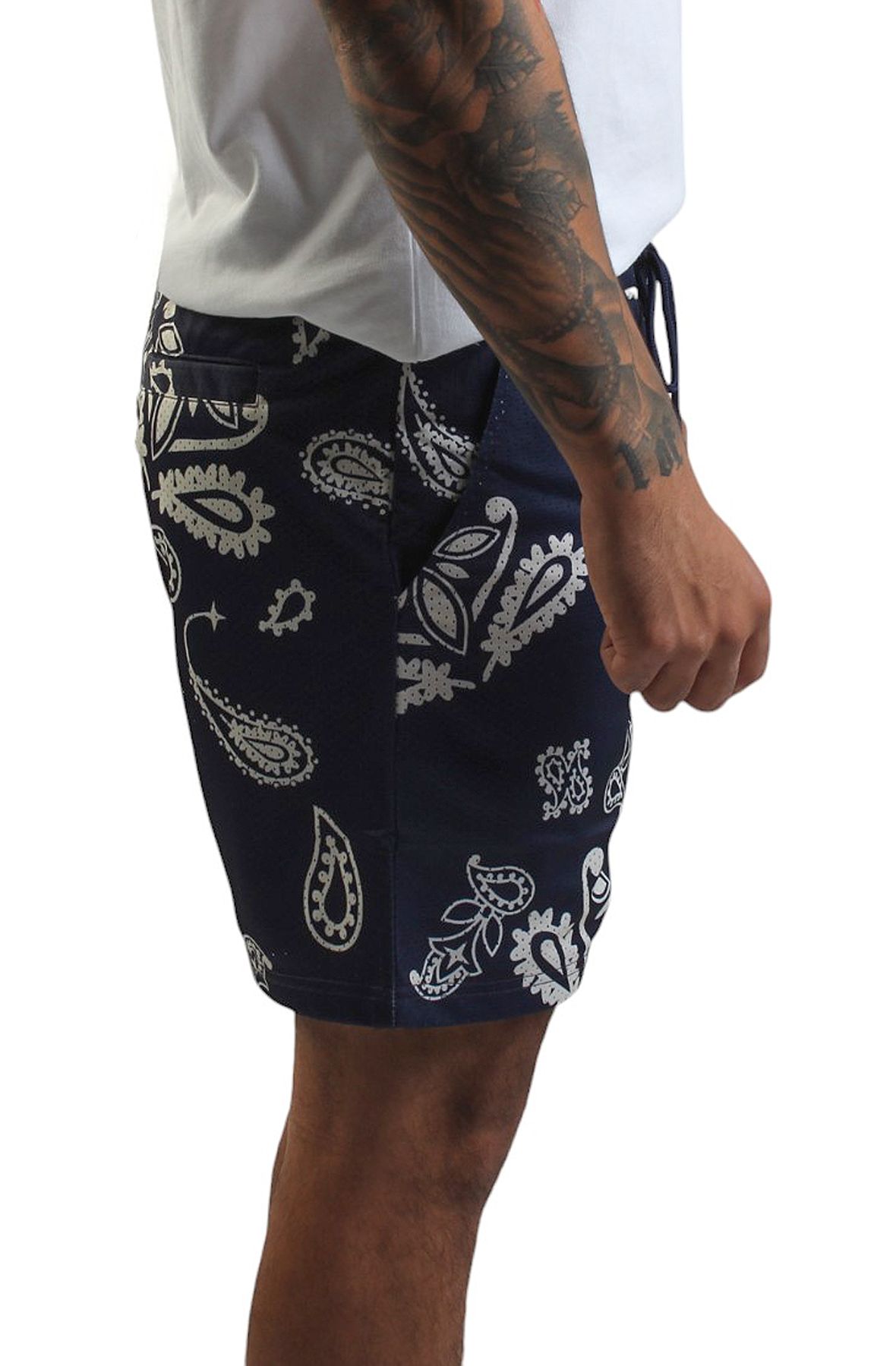 REBEL MINDS Paisley Mesh Shorts V3 941-922NVY - Shiekh