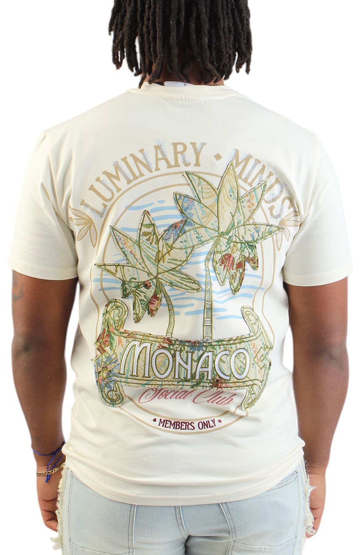 SMOKE RISE Monaco Tapestry T-Shirt KT25169SK-ECRU - Shiekh