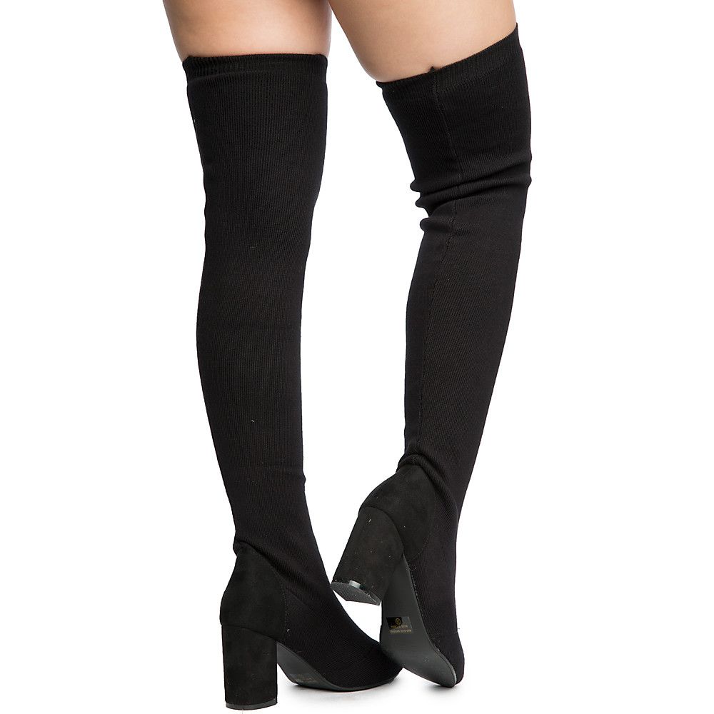 SHIEKH Lynette-01 Over The Knee Boot LYNETTE-01 OK/BLACK - Shiekh