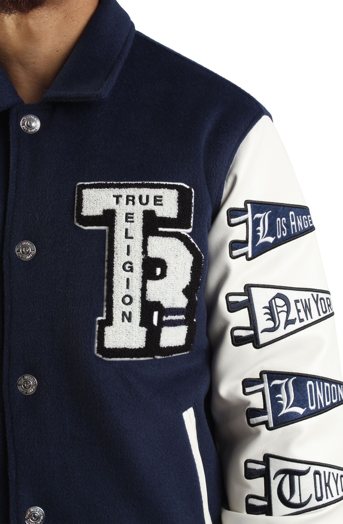 TRUE RELIGION Crest Wool Varsity Jacket 110100-4862 - Shiekh