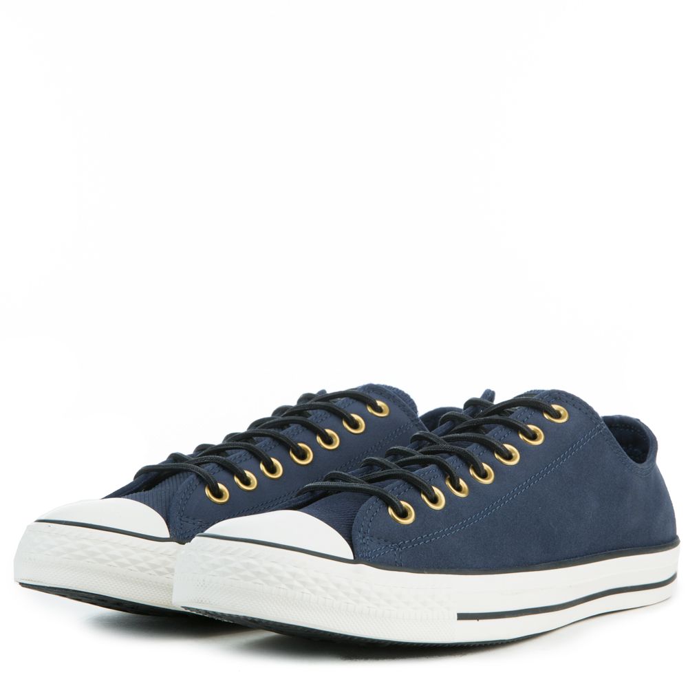 CONVERSE Men's Chuck Taylor All Star Crafted Navy Blue Suede Low Tops ...
