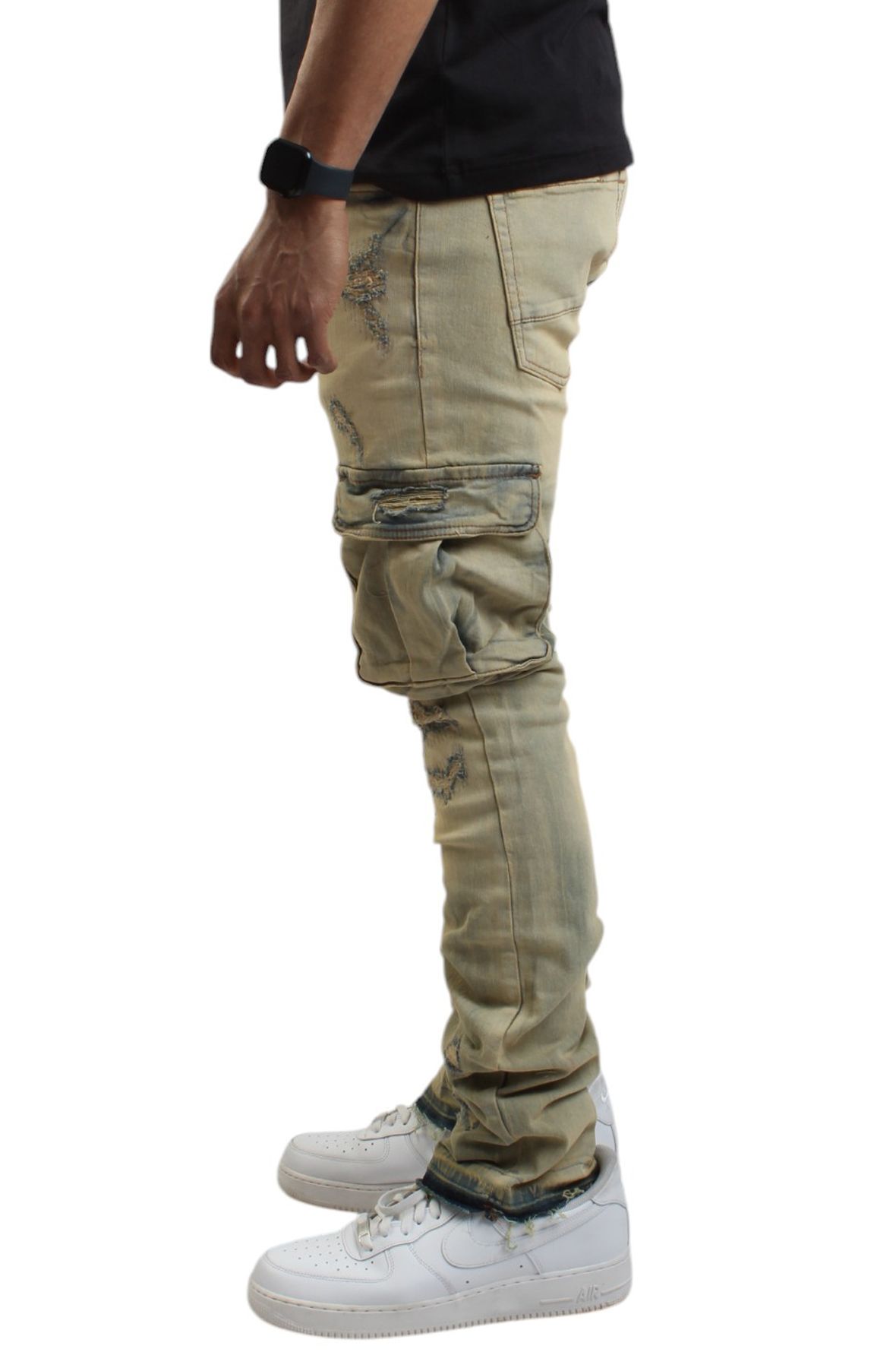 MARTINCOX ■ Double Charme BRIAN BROTHERS INC. Martine Flared Cargo Stacked jean