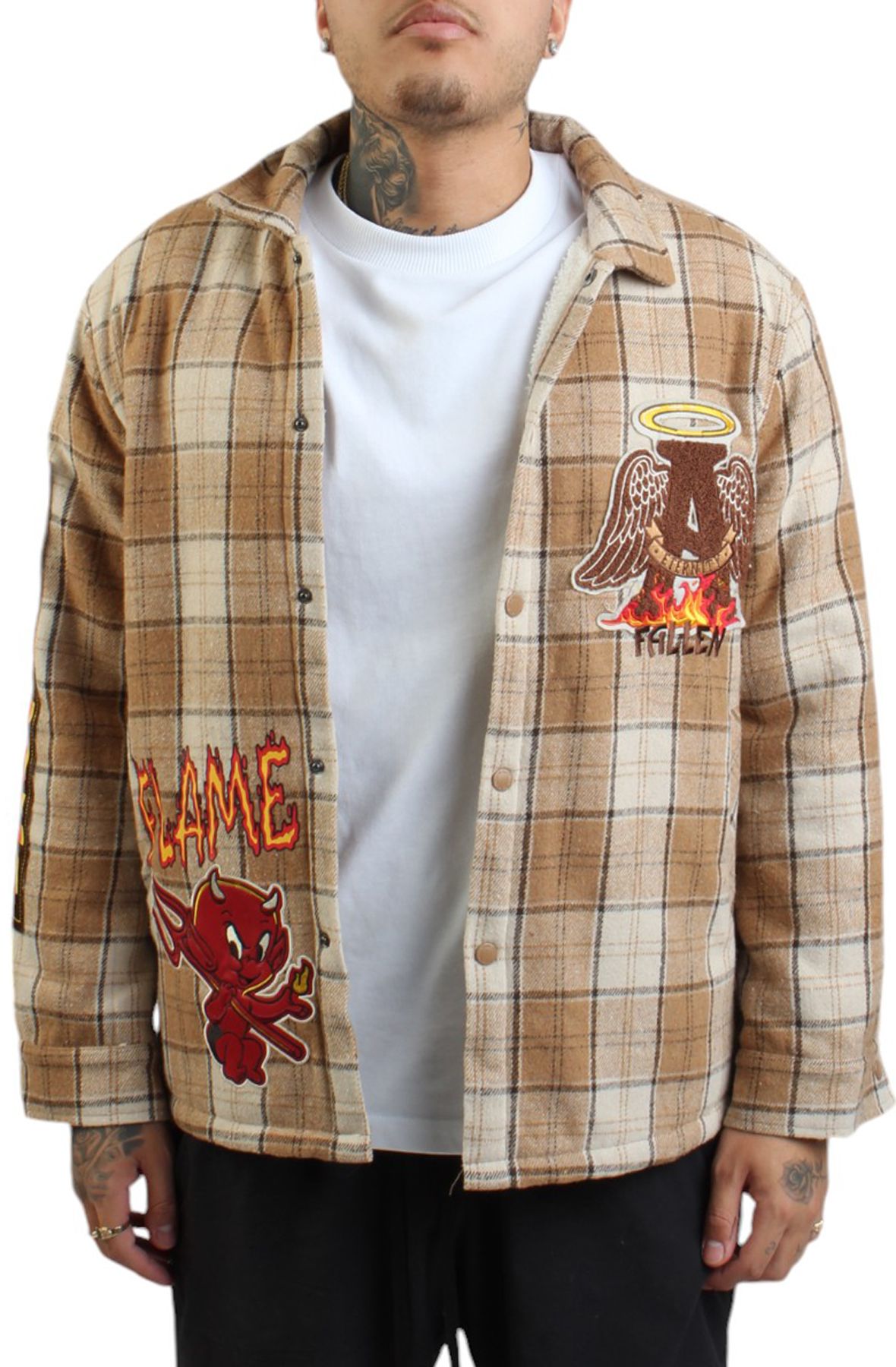 FBRK Fallen Angels Flannel Jacket 942-711KHA - Shiekh