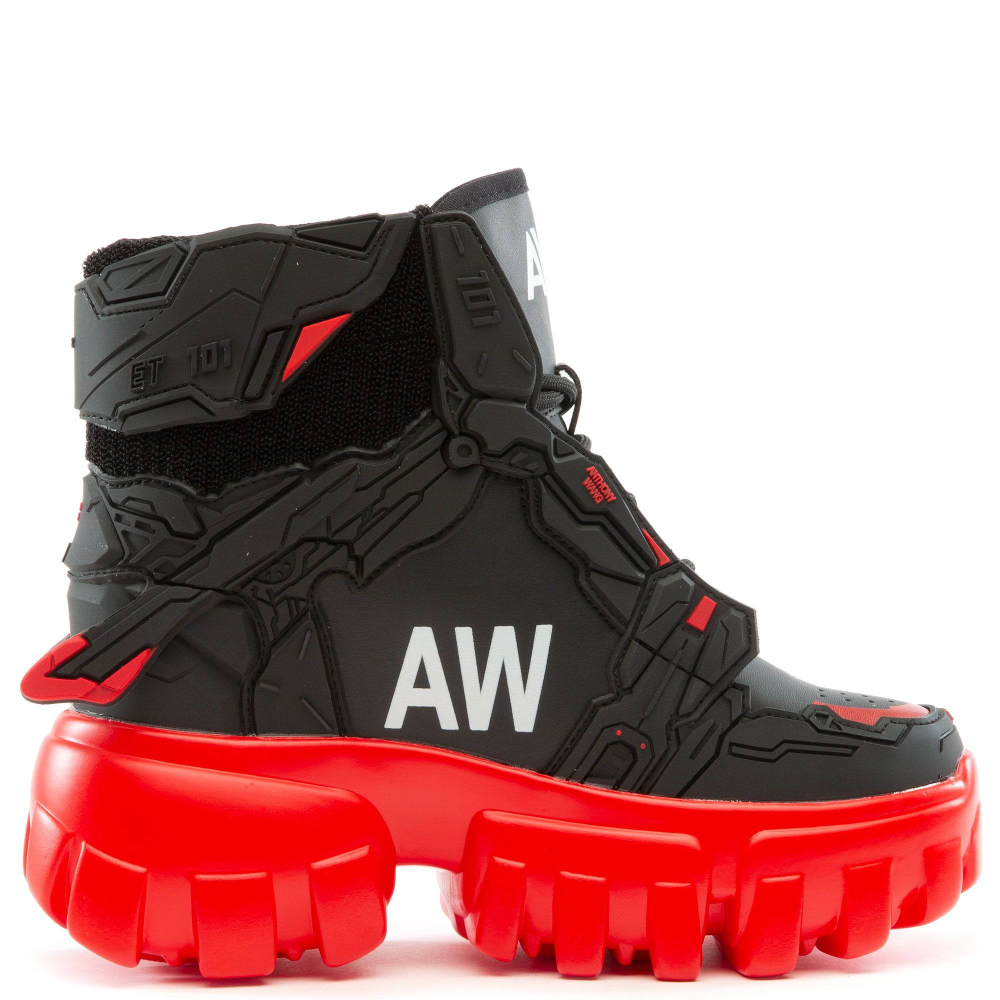 ANTHONY WANG Sour Diesel- Heel Combat Boots SOUR DIESEL-RED - Shiekh
